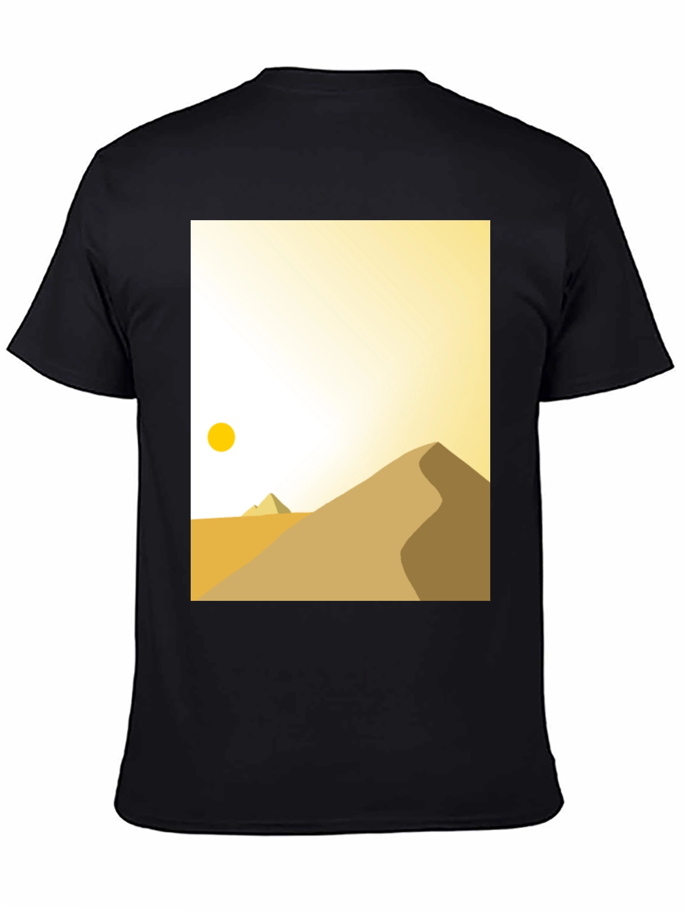 Minimalist Desert Scene Graphic Tee - Black