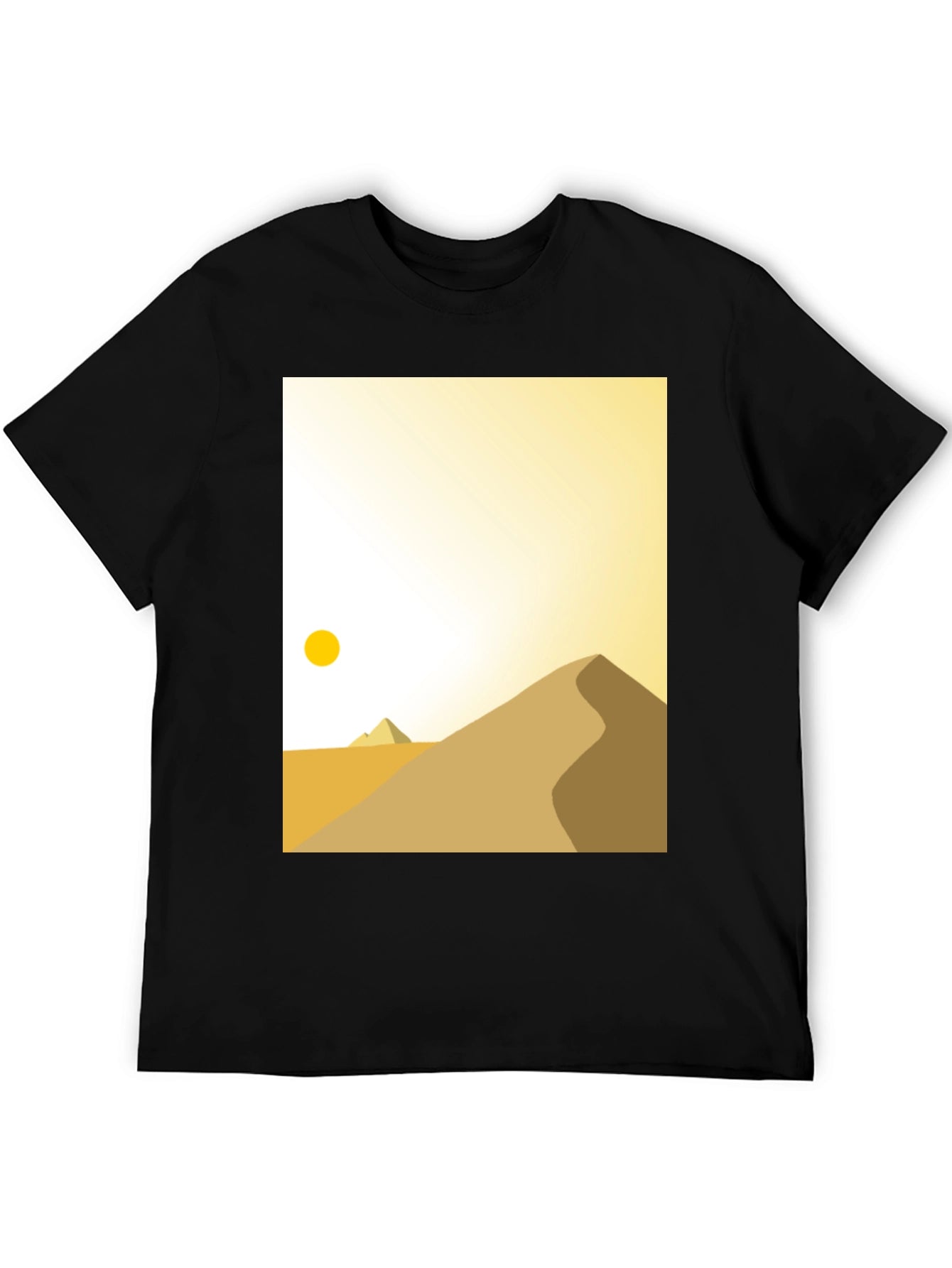 Minimalist Desert Scene Graphic Tee - Black