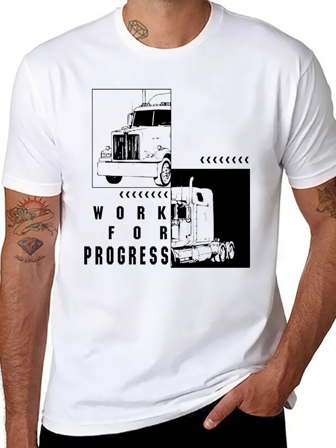 Truck Driver T-Shirt: Work In Progress Graphic Tee