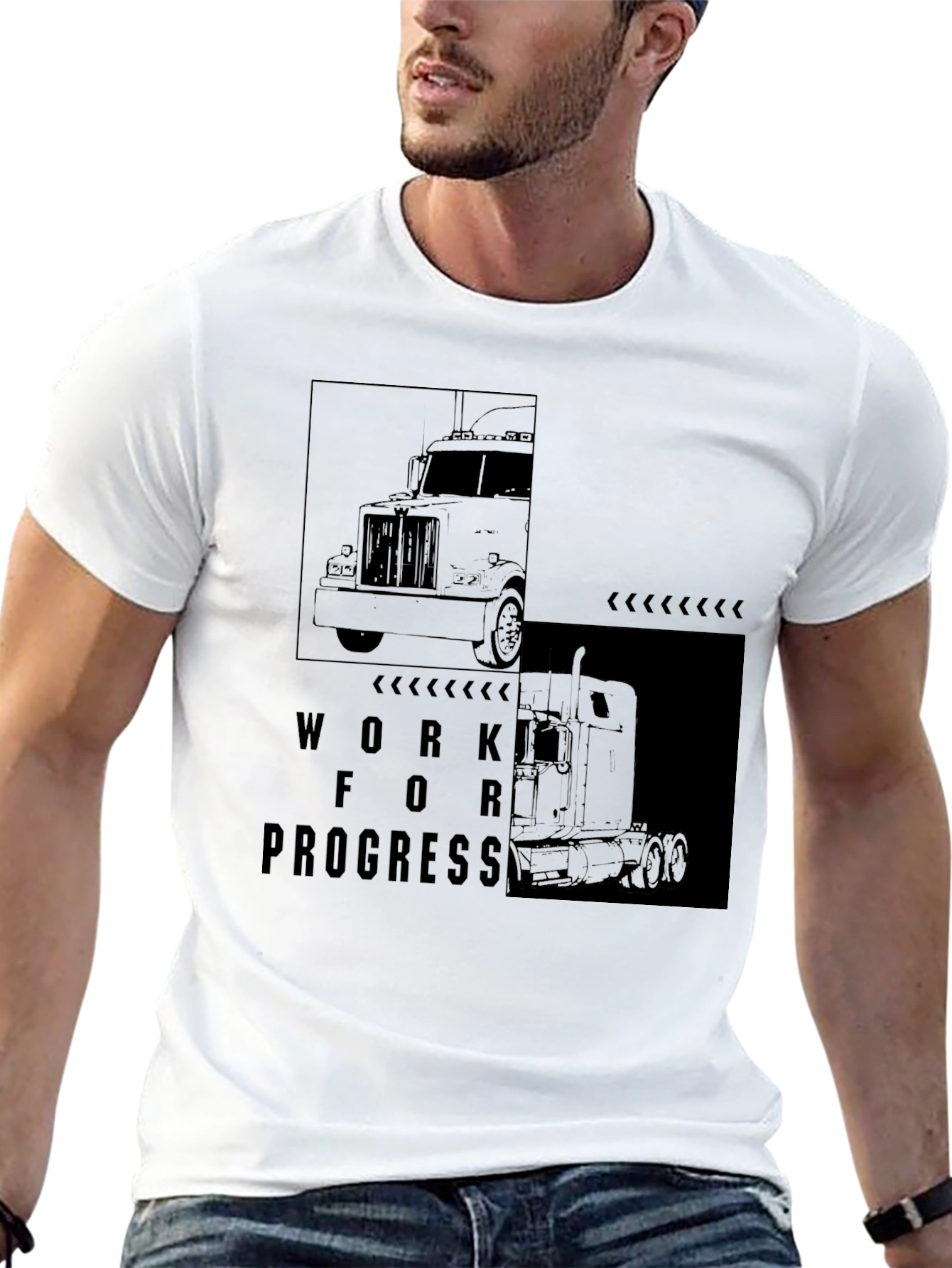 Truck Driver T-Shirt: Work In Progress Graphic Tee