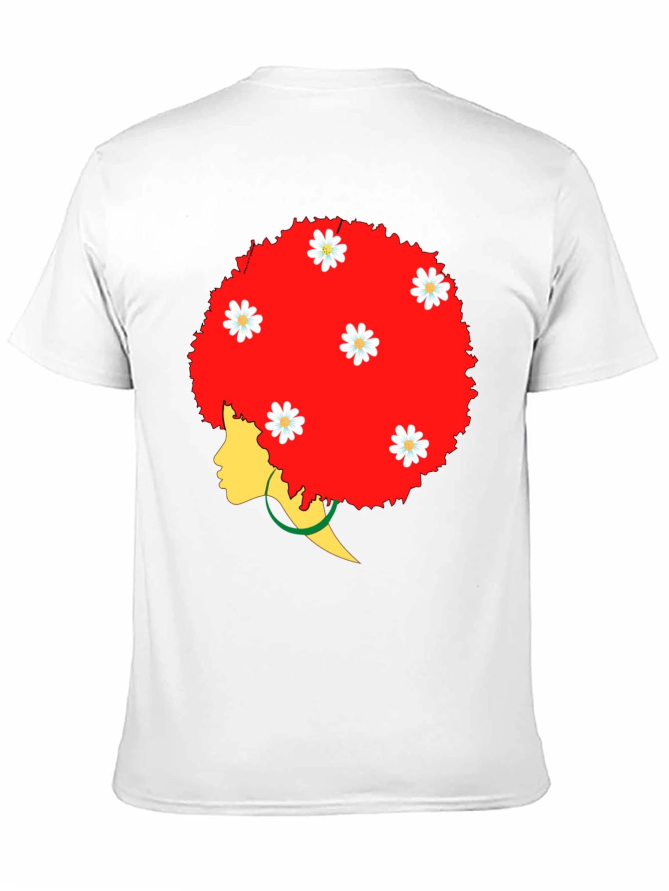 Afro Queen Black T-Shirt with Daisy Flowers