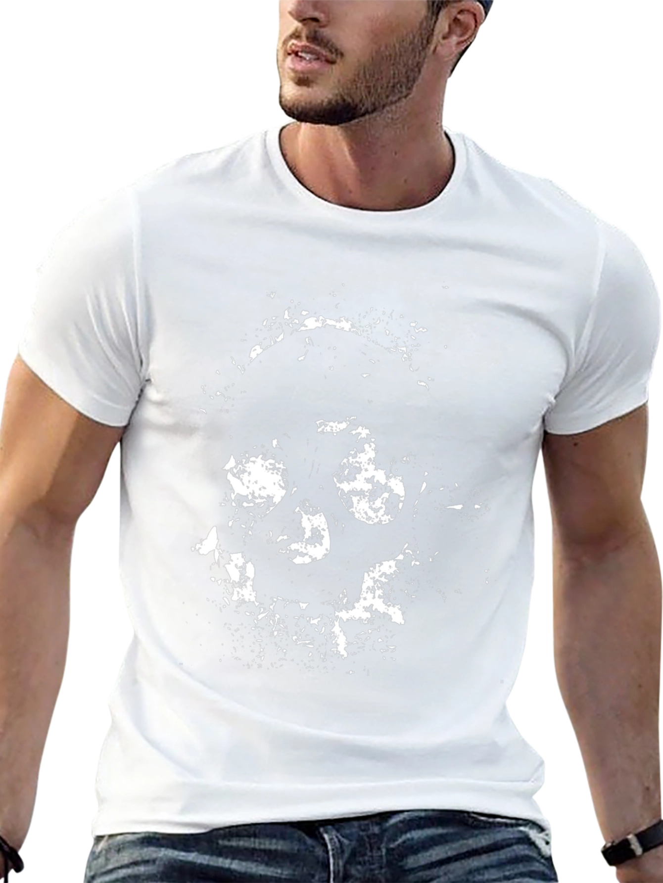 Abstract Skull Graphic Black T-Shirt