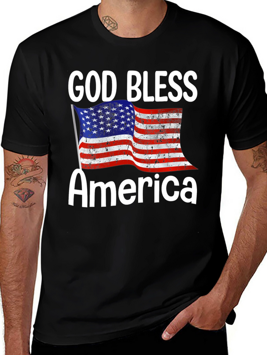 God Bless America T-Shirt - Patriotic USA Flag Tee