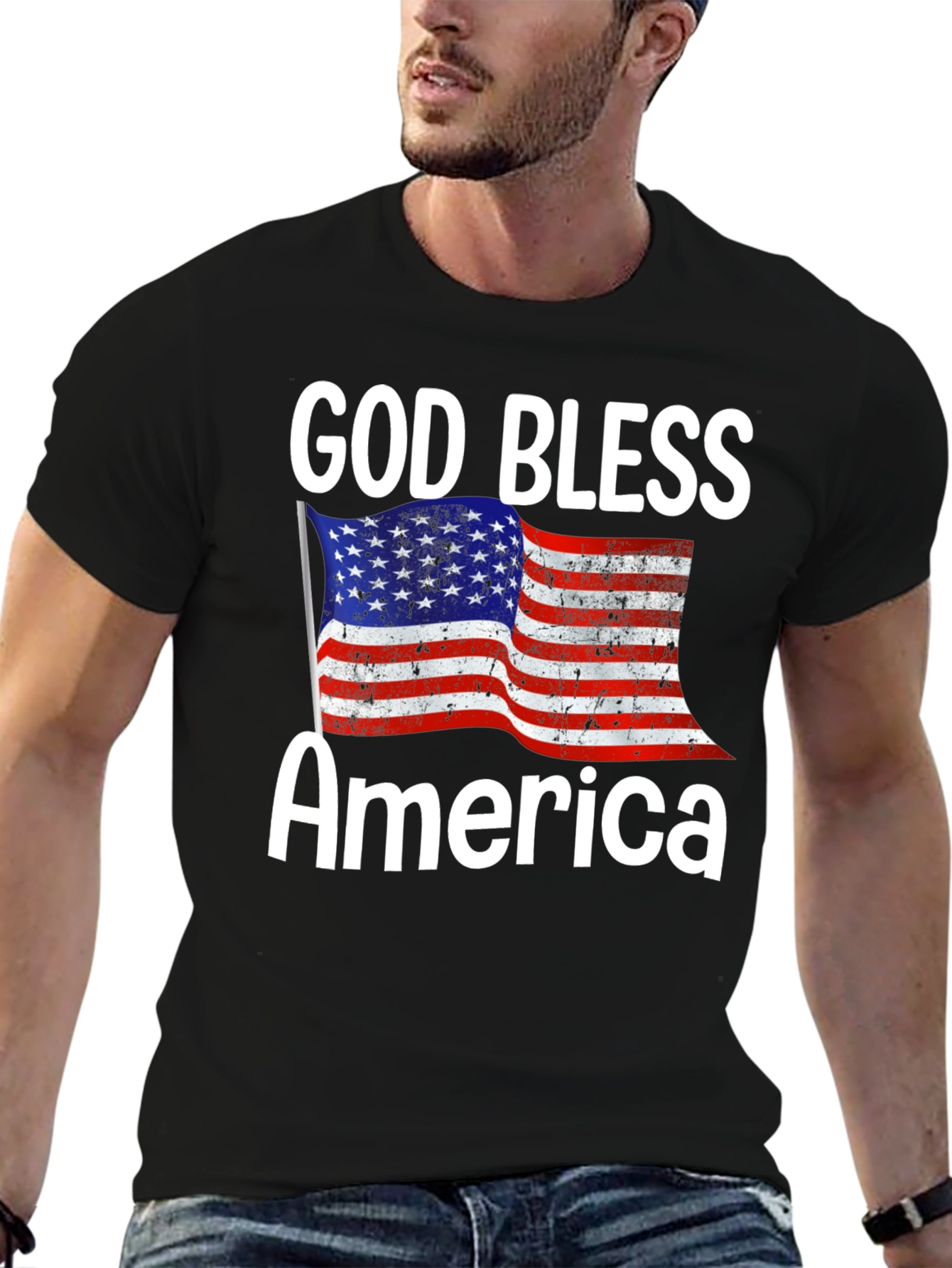 God Bless America T-Shirt - Patriotic USA Flag Tee