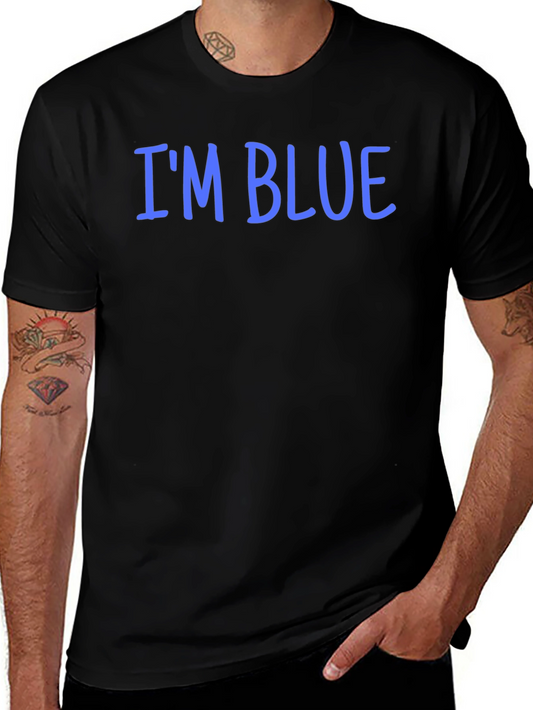 Im Blue Graphic T-Shirt - Black Casual Tee