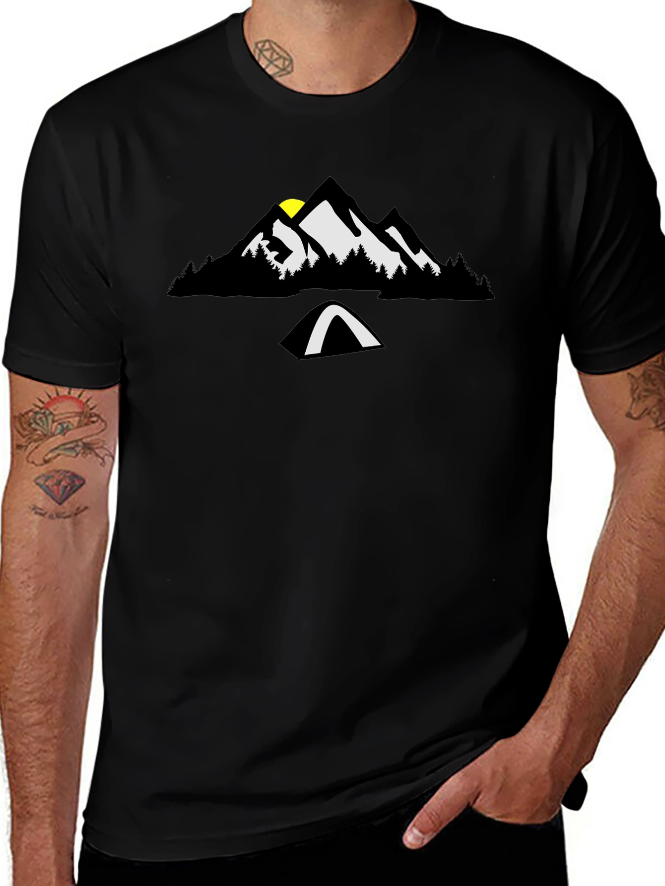 Mountain Camp Graphic Tee - Black