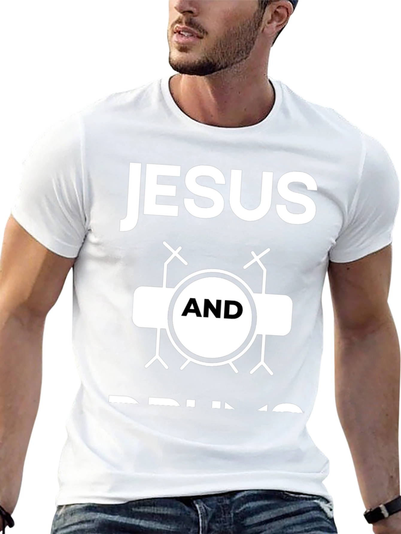 Jesus and Drums Graphic T-Shirt