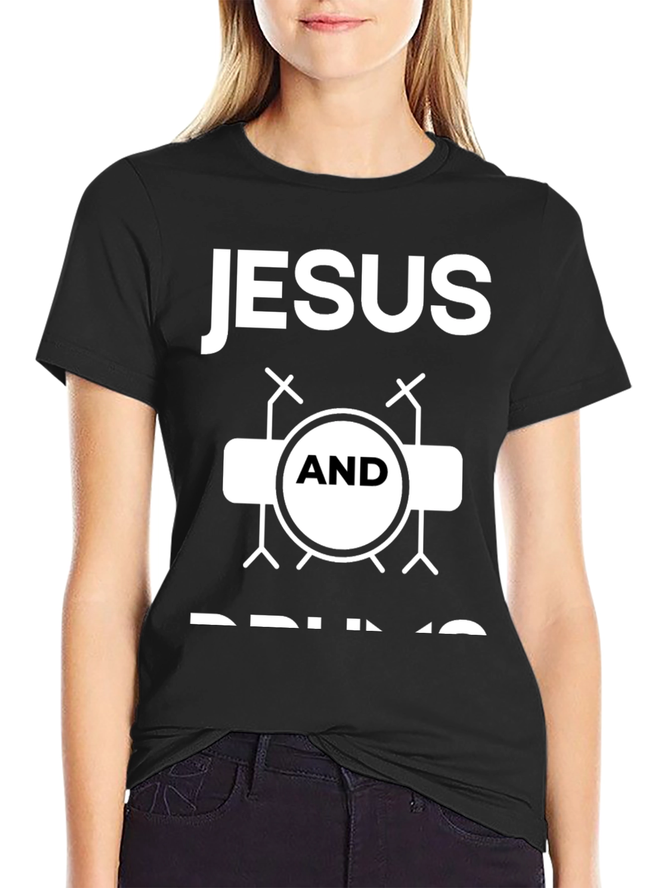 Jesus and Drums Graphic T-Shirt