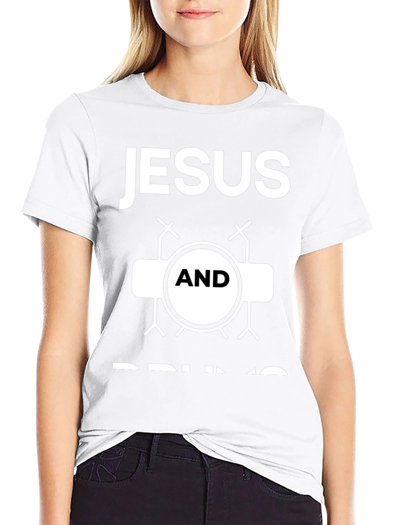 Jesus and Drums Graphic T-Shirt