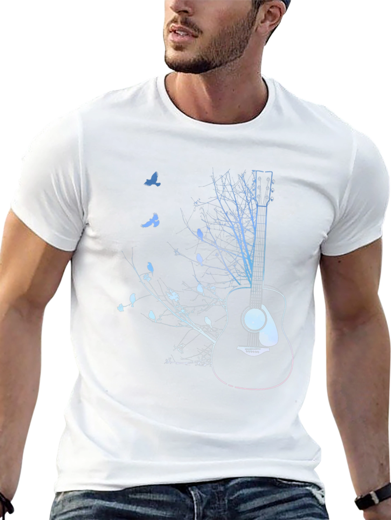 Guitar Tree Graphic Tee - Music Lover Shirt