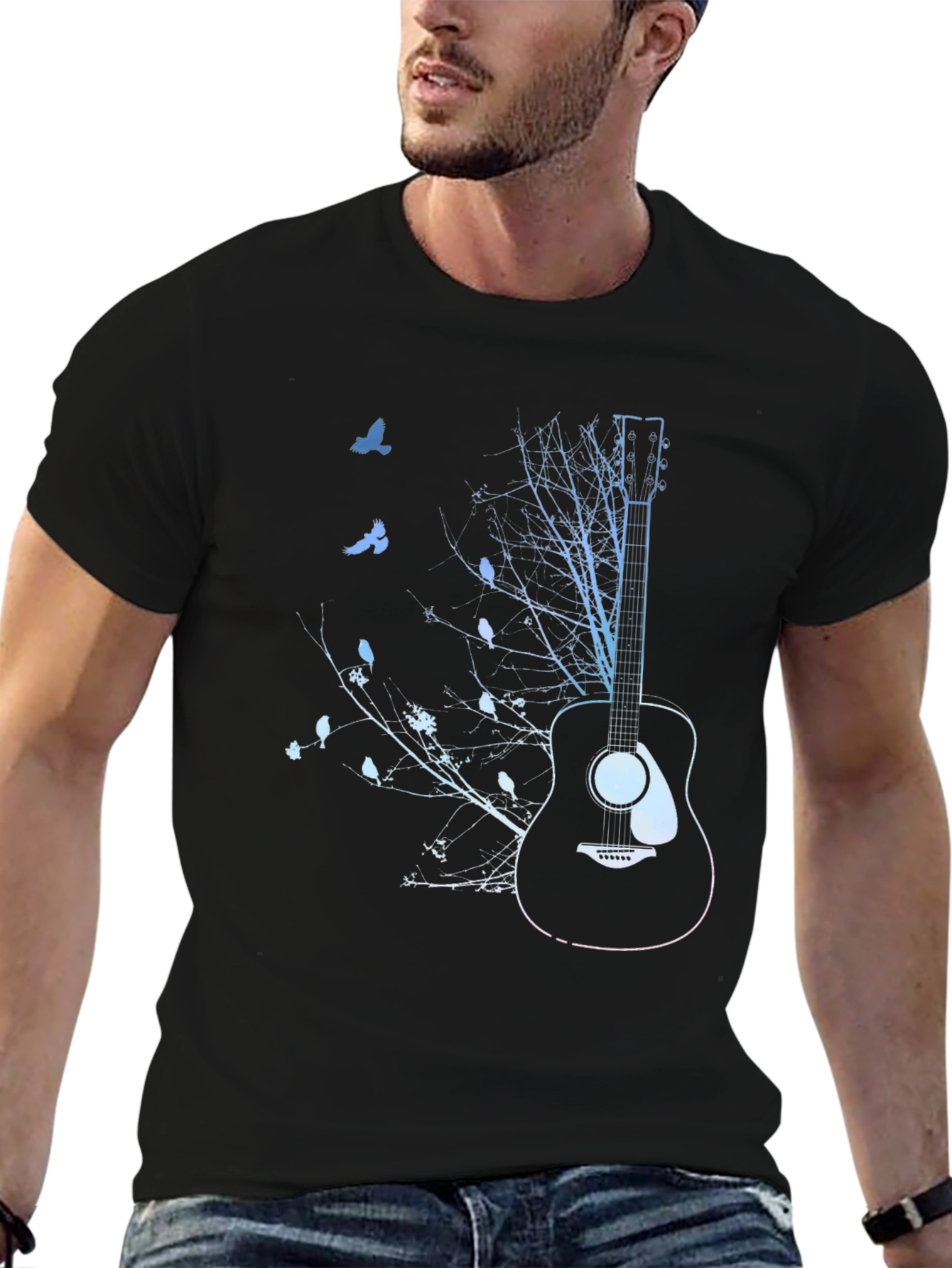 Guitar Tree Graphic Tee - Music Lover Shirt