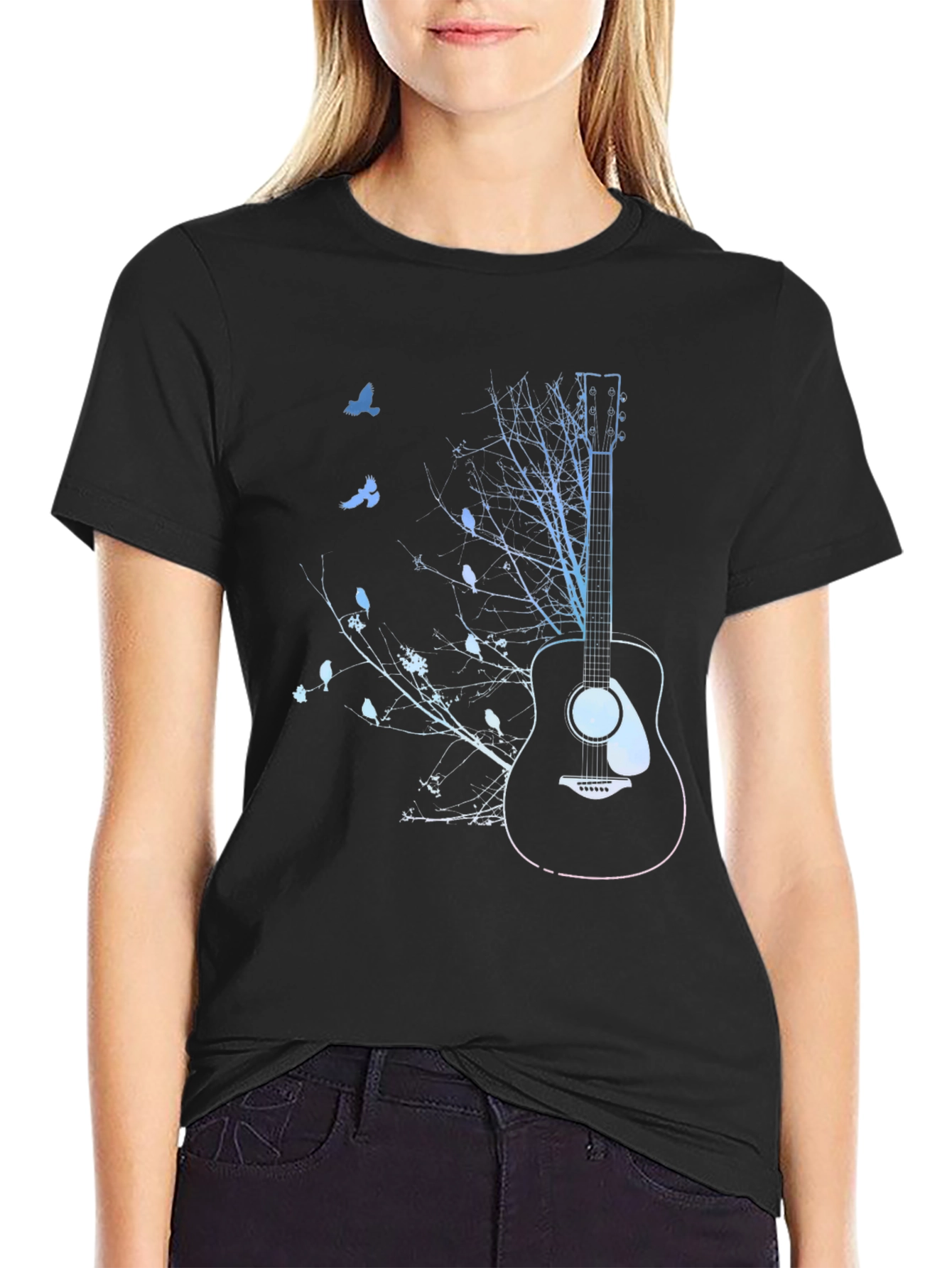 Guitar Tree Graphic Tee - Music Lover Shirt