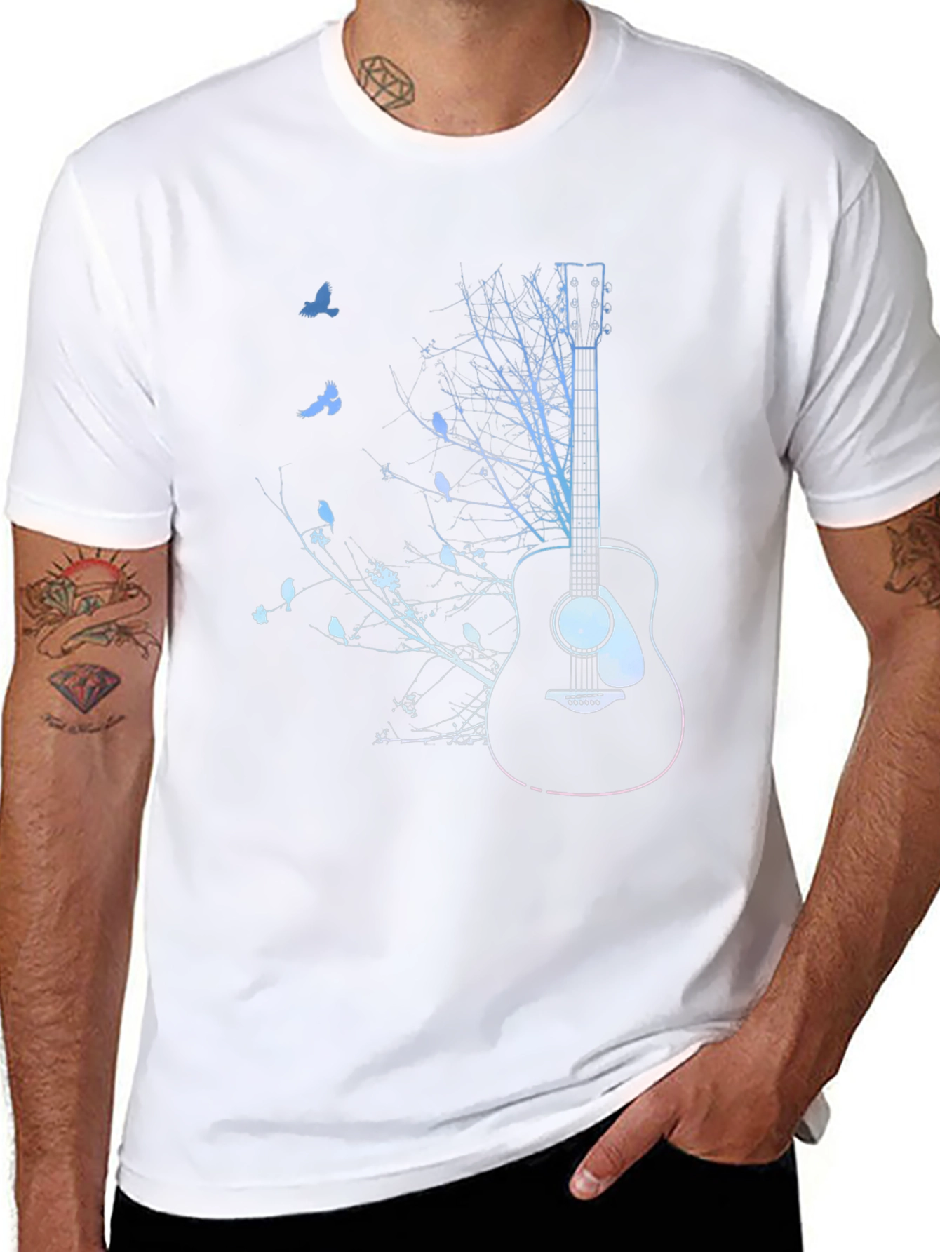 Guitar Tree Graphic Tee - Music Lover Shirt