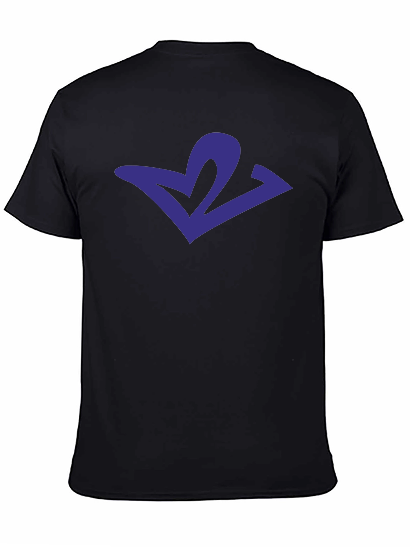 Modern Graphic Print Black Crewneck T-Shirt