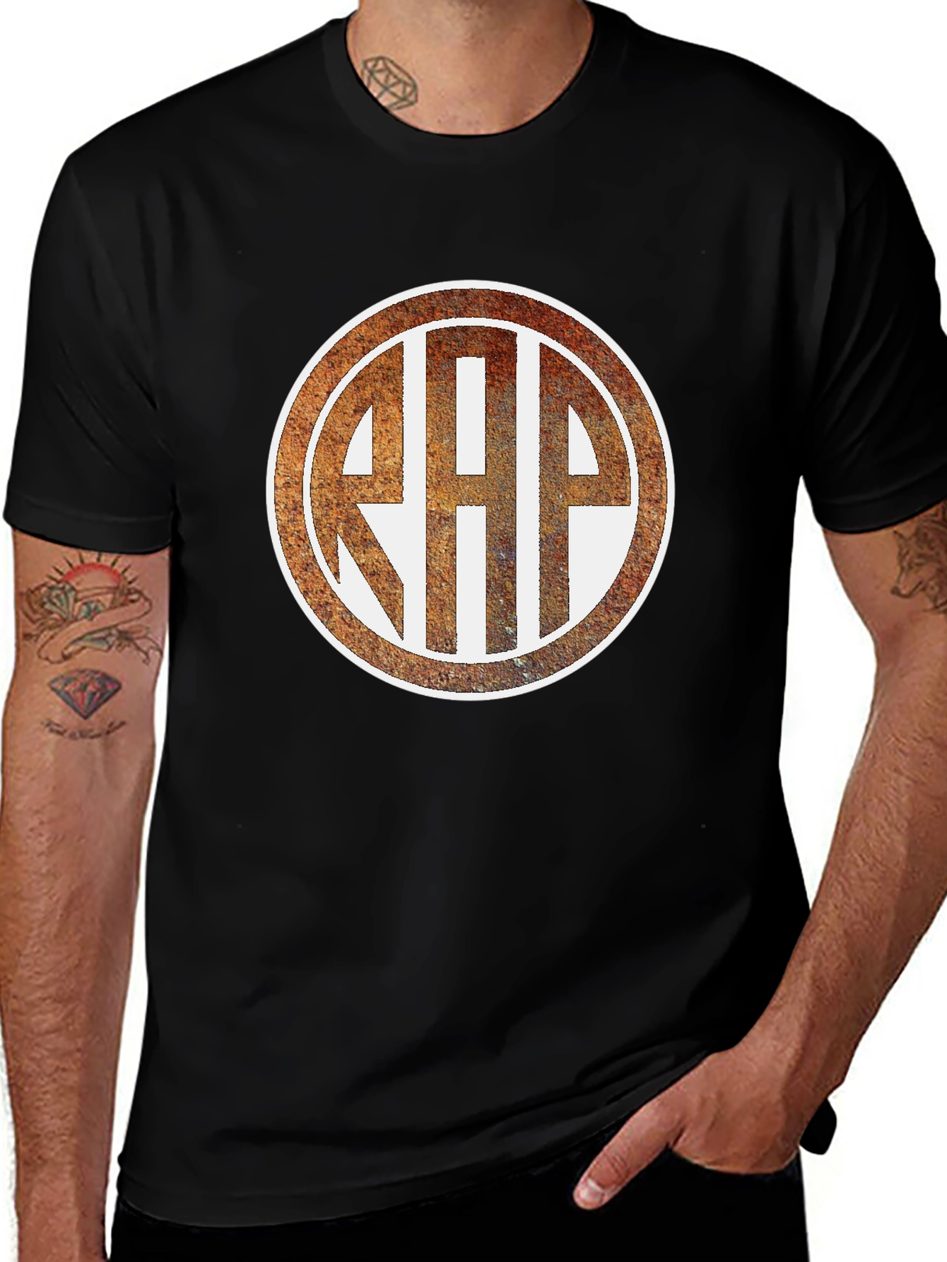 Rustic RHP Monogram Black T-Shirt