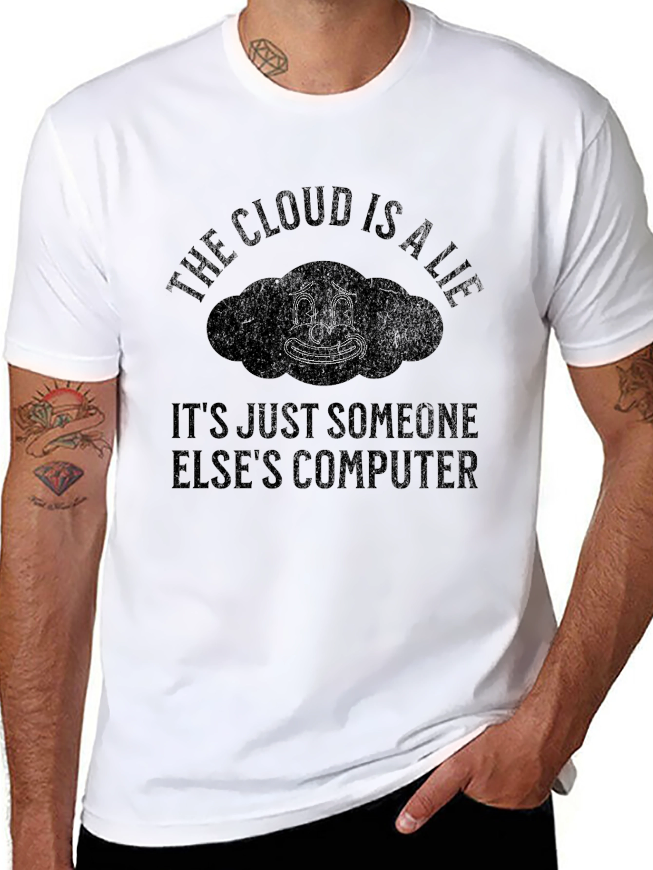 The Cloud Is A Lie Graphic Tee - Black