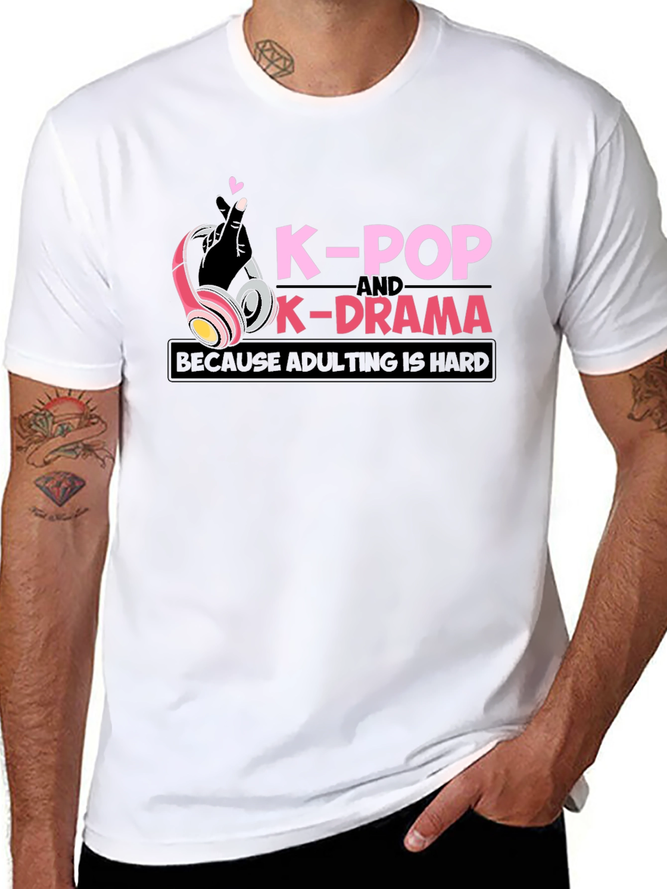 K-Pop & K-Drama Adulting is Hard Graphic Tee