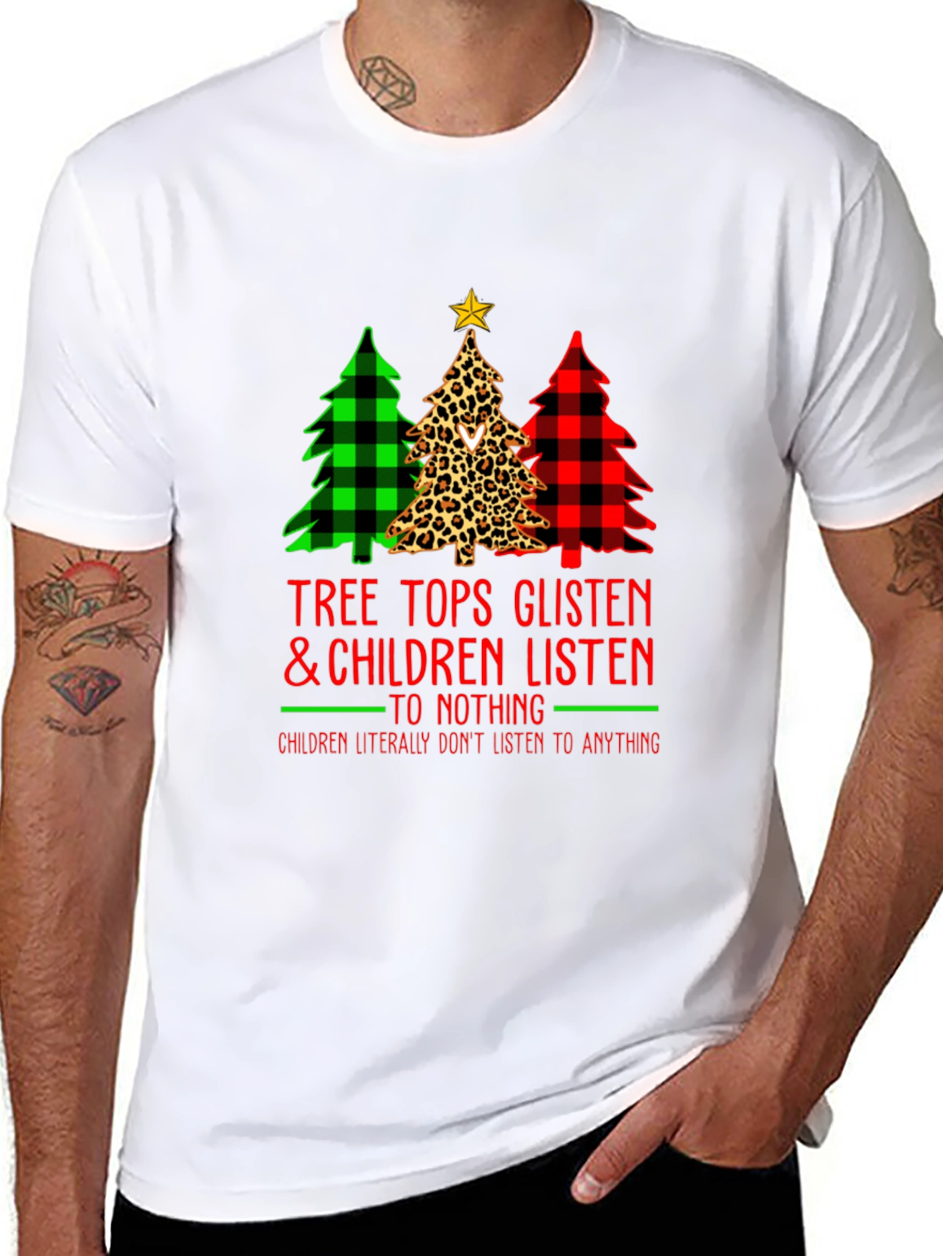 Festive Christmas Tree Graphic T-Shirt