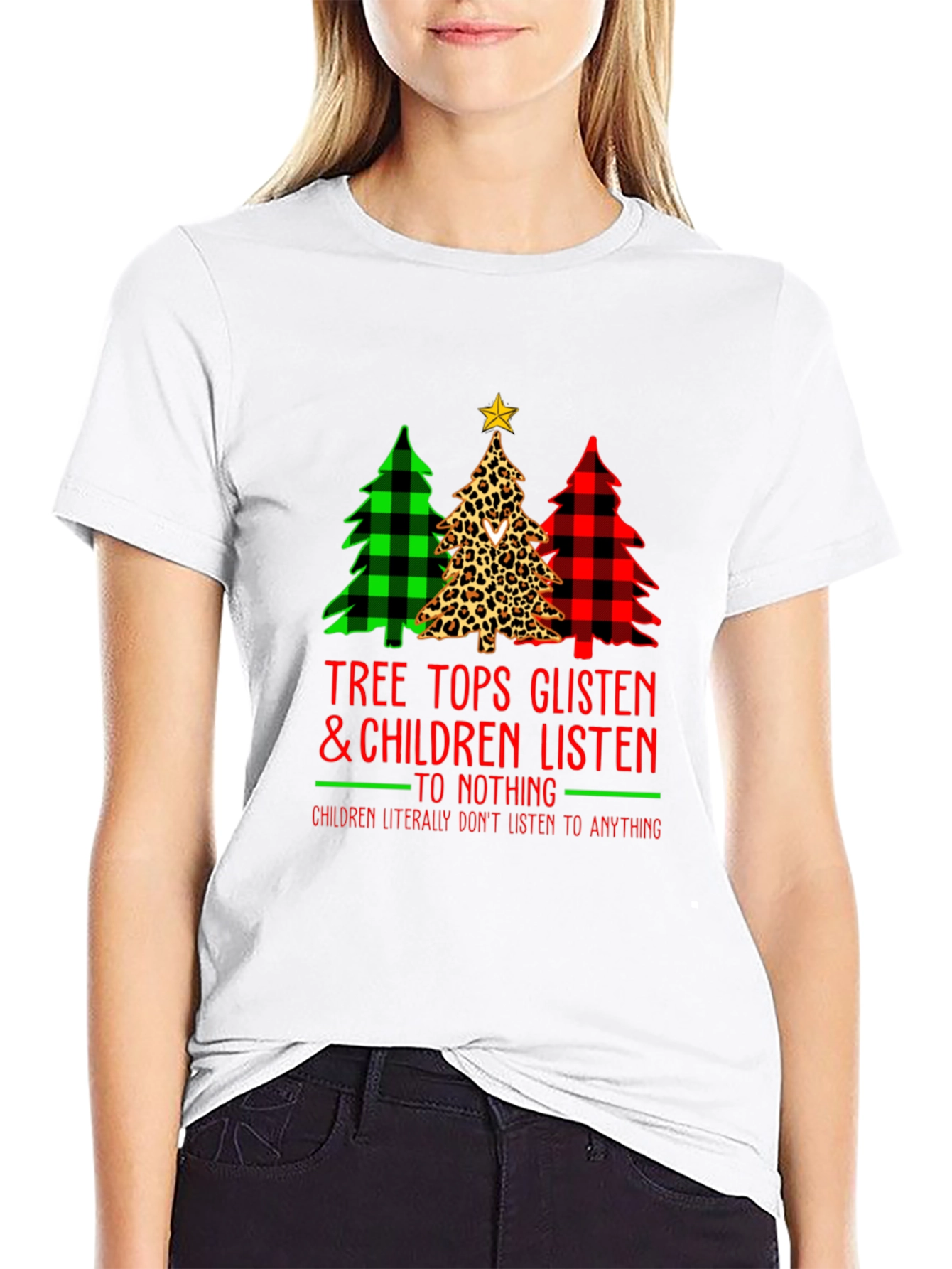 Festive Christmas Tree Graphic T-Shirt