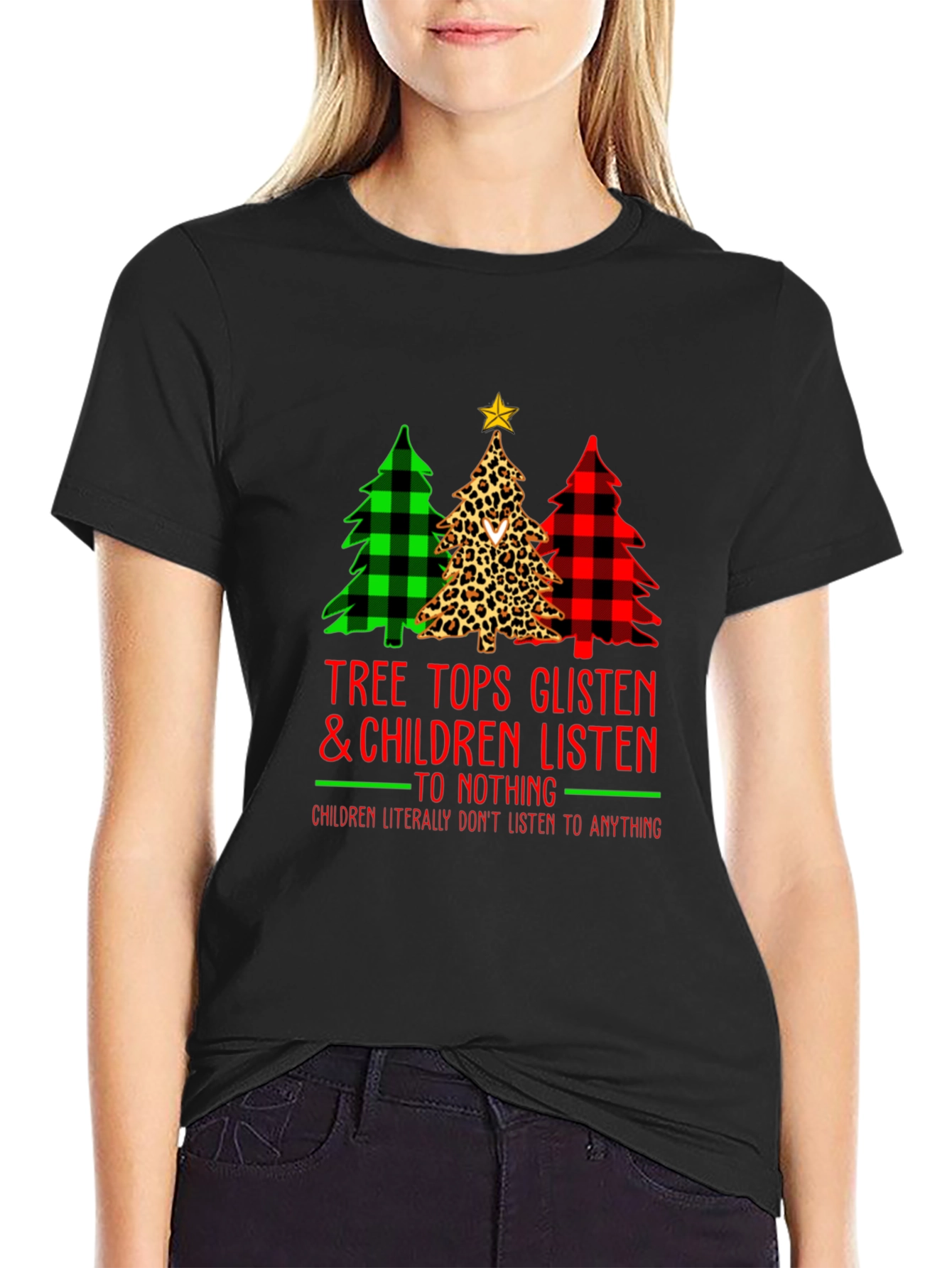 Festive Christmas Tree Graphic T-Shirt
