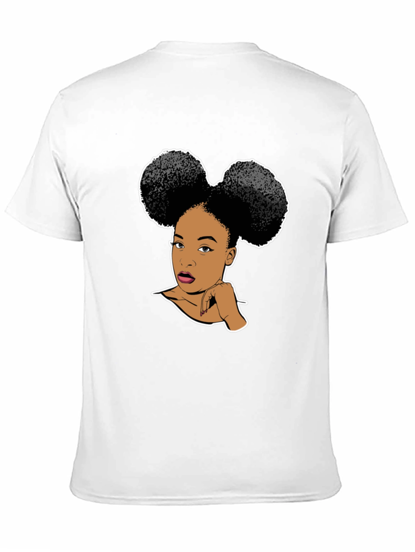 Graphic T-Shirt: Afro Puffs Woman Black Tee