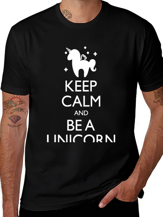 Keep Calm and Be A Unicorn Black T-Shirt