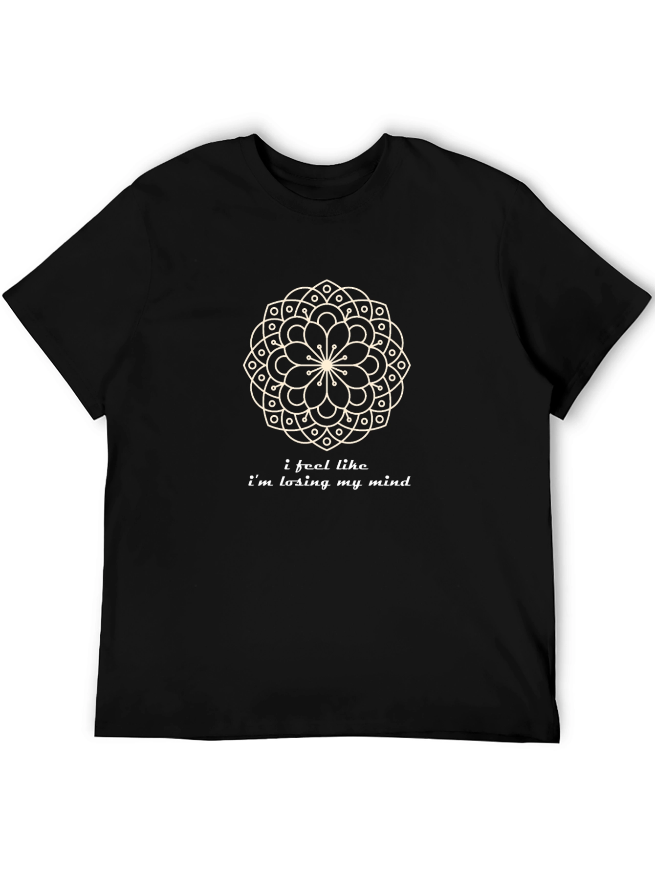 Mandala Mind Mens Black Graphic T-Shirt