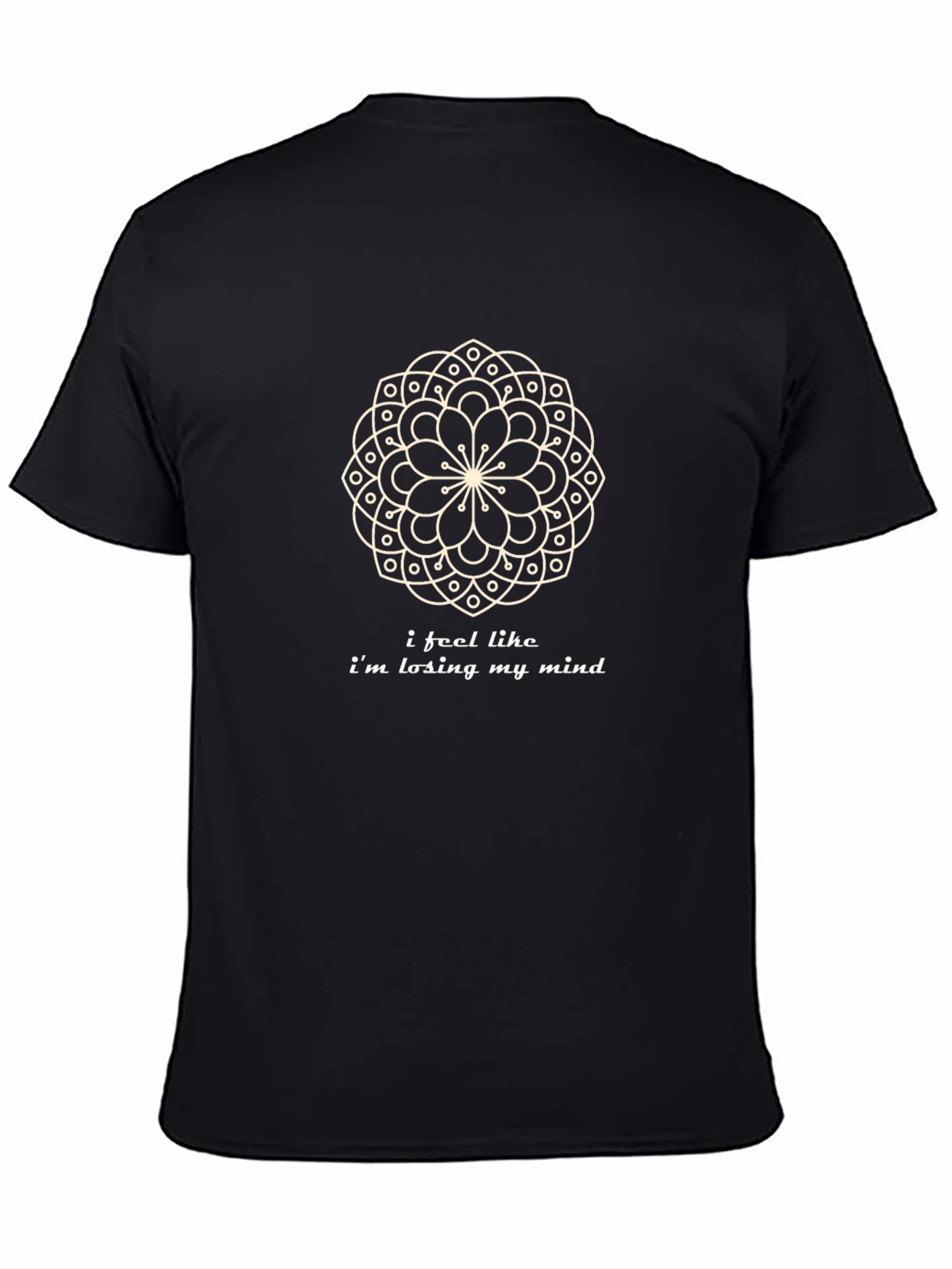 Mandala Mind Mens Black Graphic T-Shirt