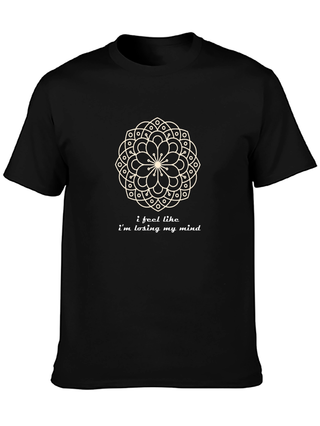 Mandala Mind Mens Black Graphic T-Shirt