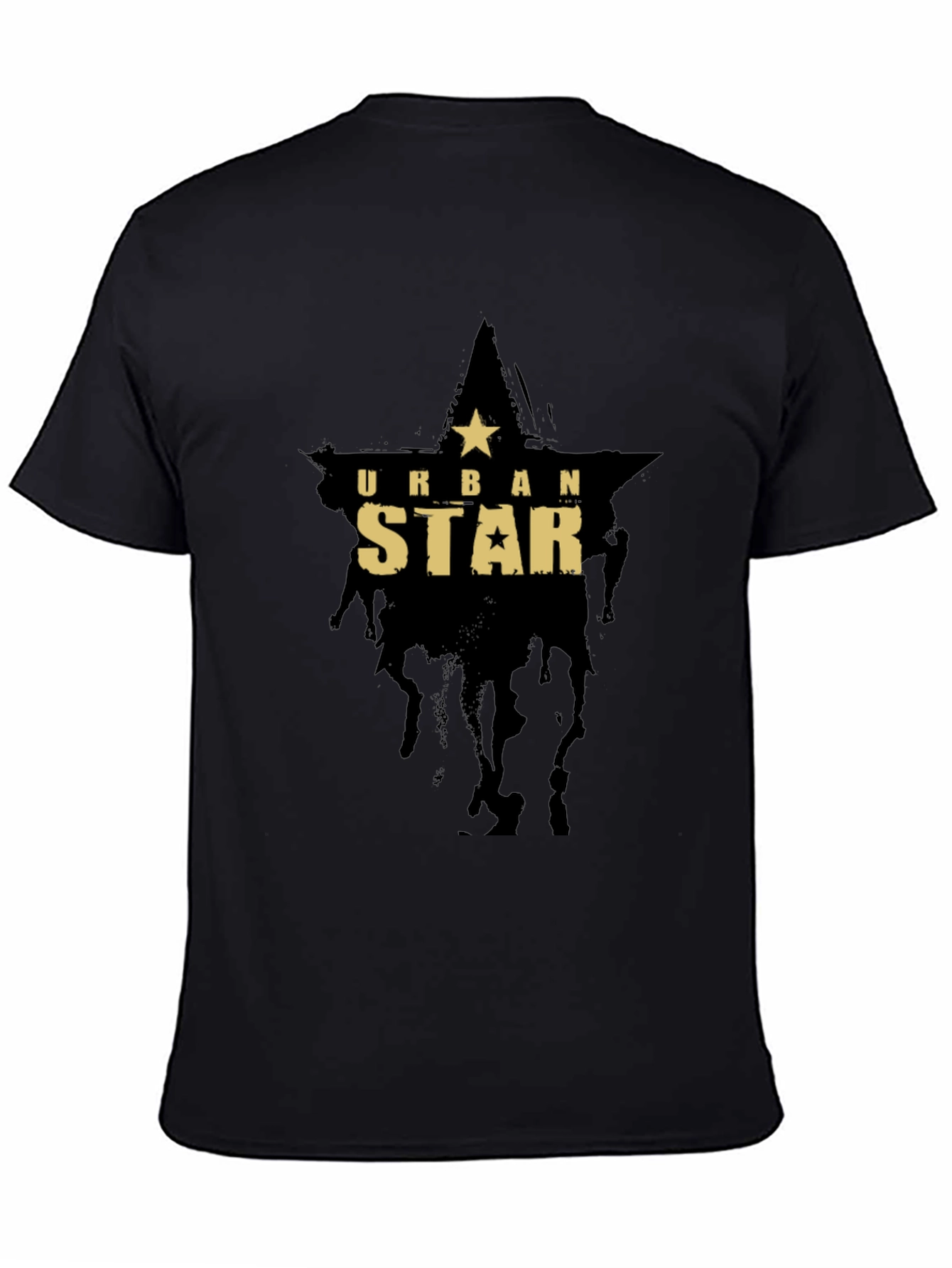 Urban Star Graphic Print Black T-Shirt
