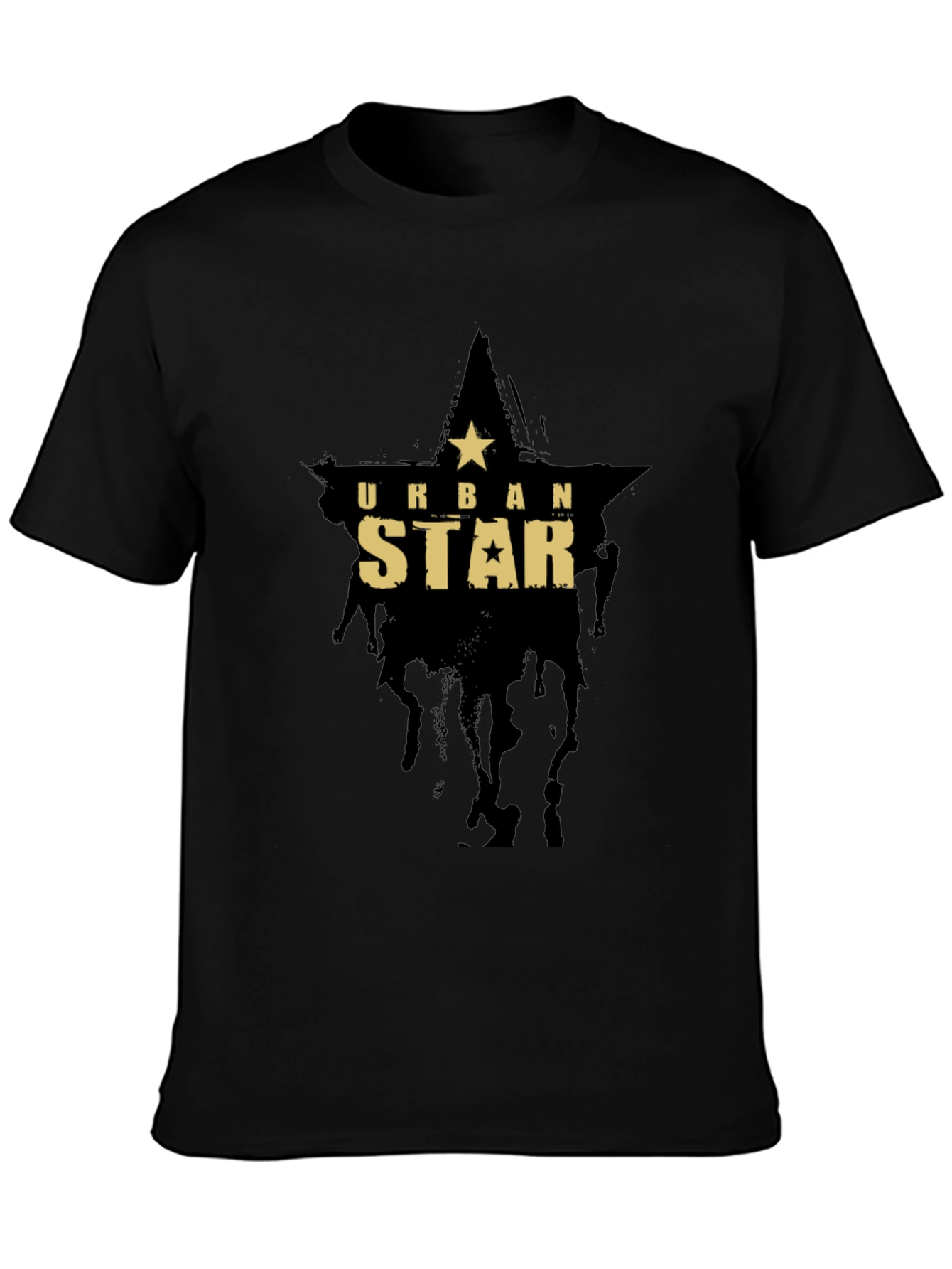 Urban Star Graphic Print Black T-Shirt