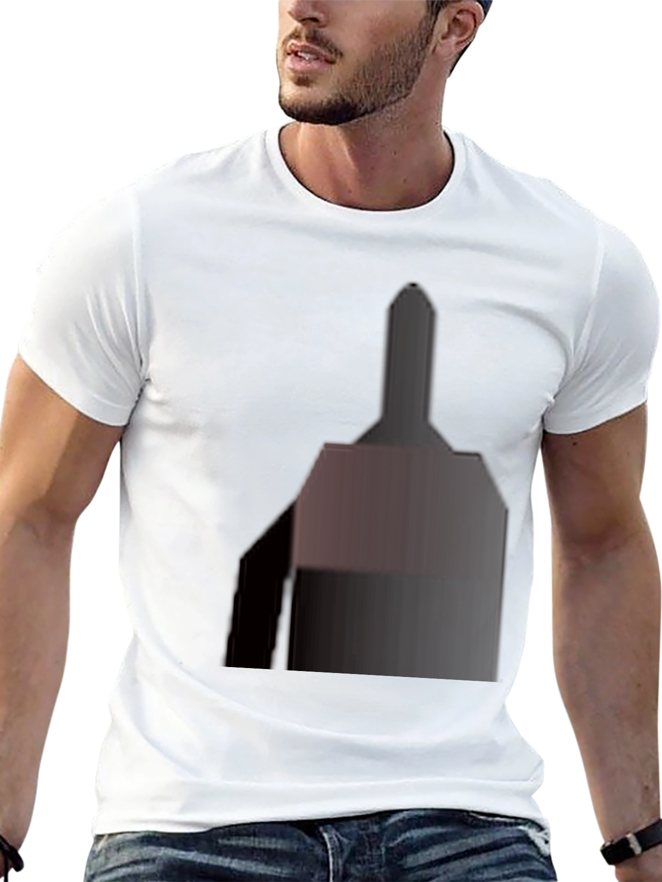 Classic Black Tee with Abstract Geometric Design