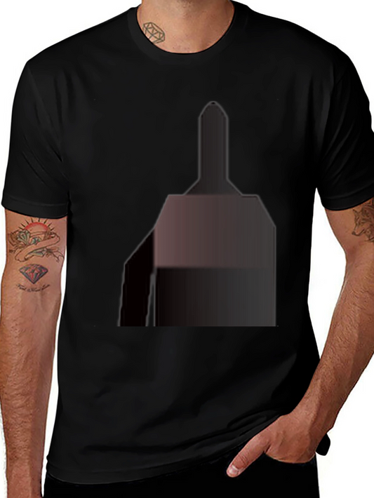 Classic Black Tee with Abstract Geometric Design