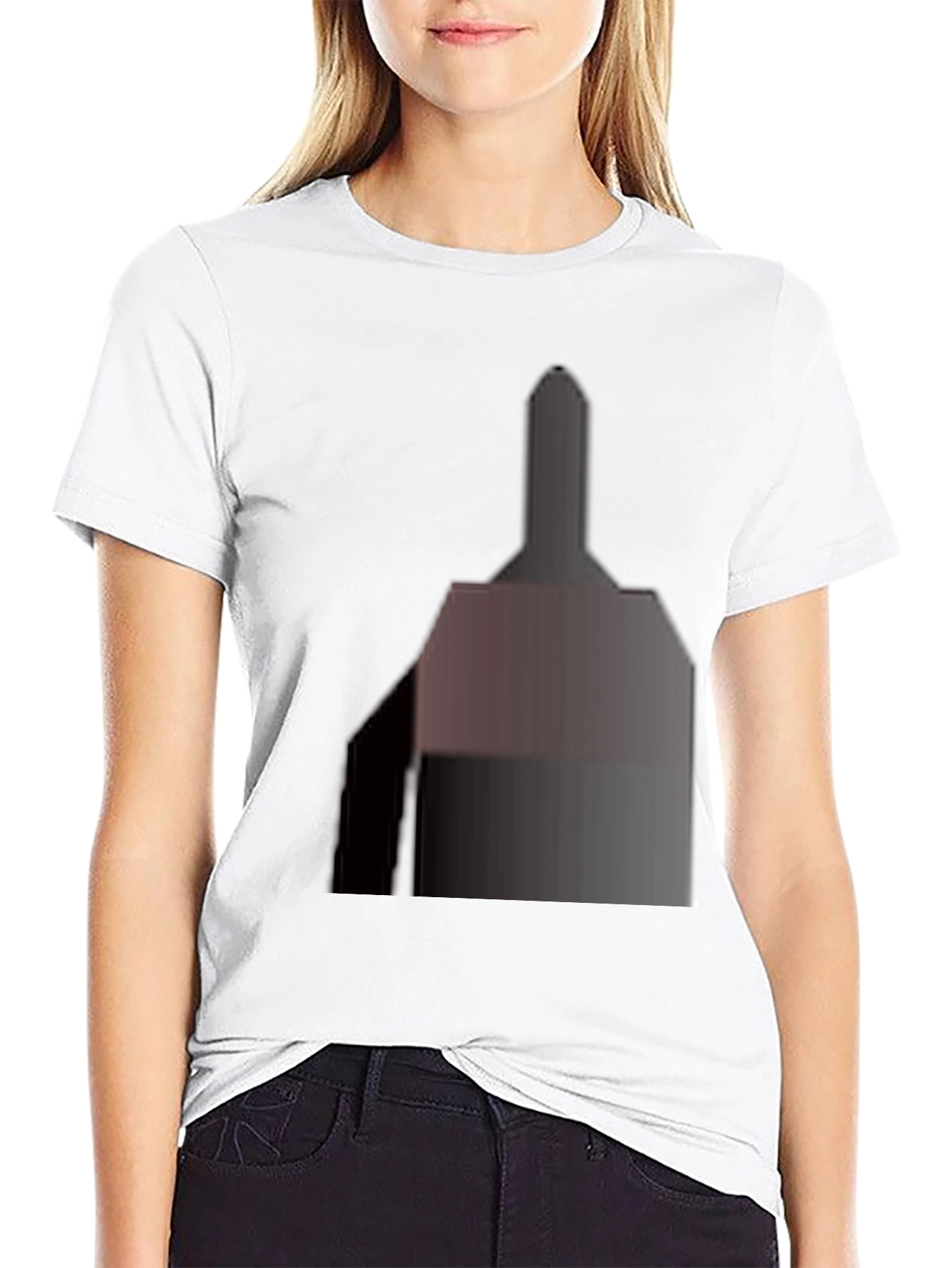 Classic Black Tee with Abstract Geometric Design