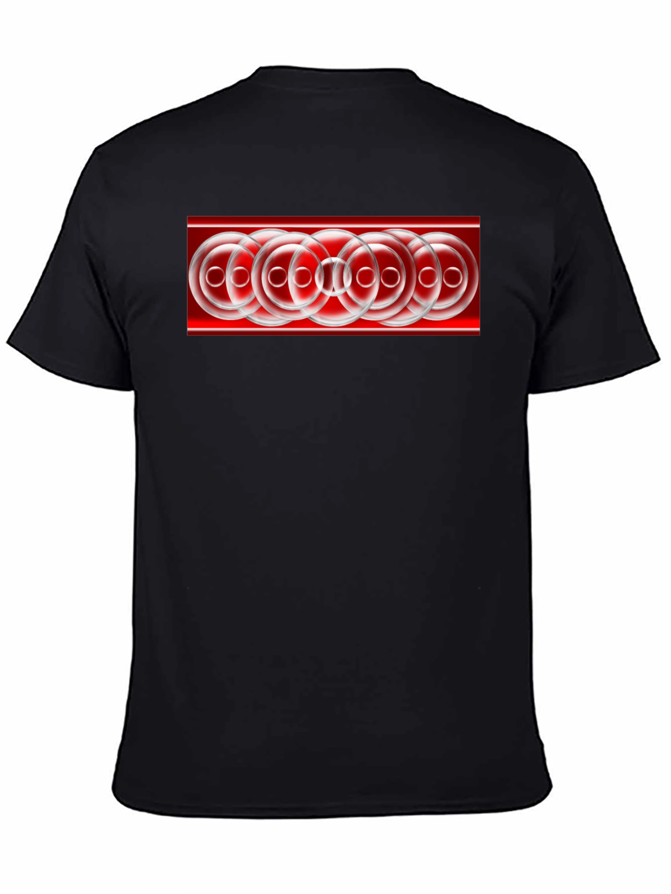 Abstract Circle Pattern Black T-Shirt