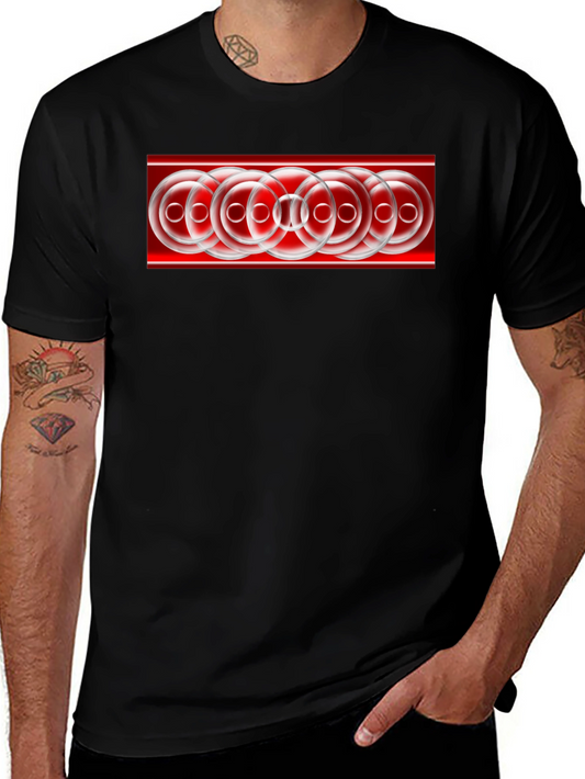 Abstract Circle Pattern Black T-Shirt