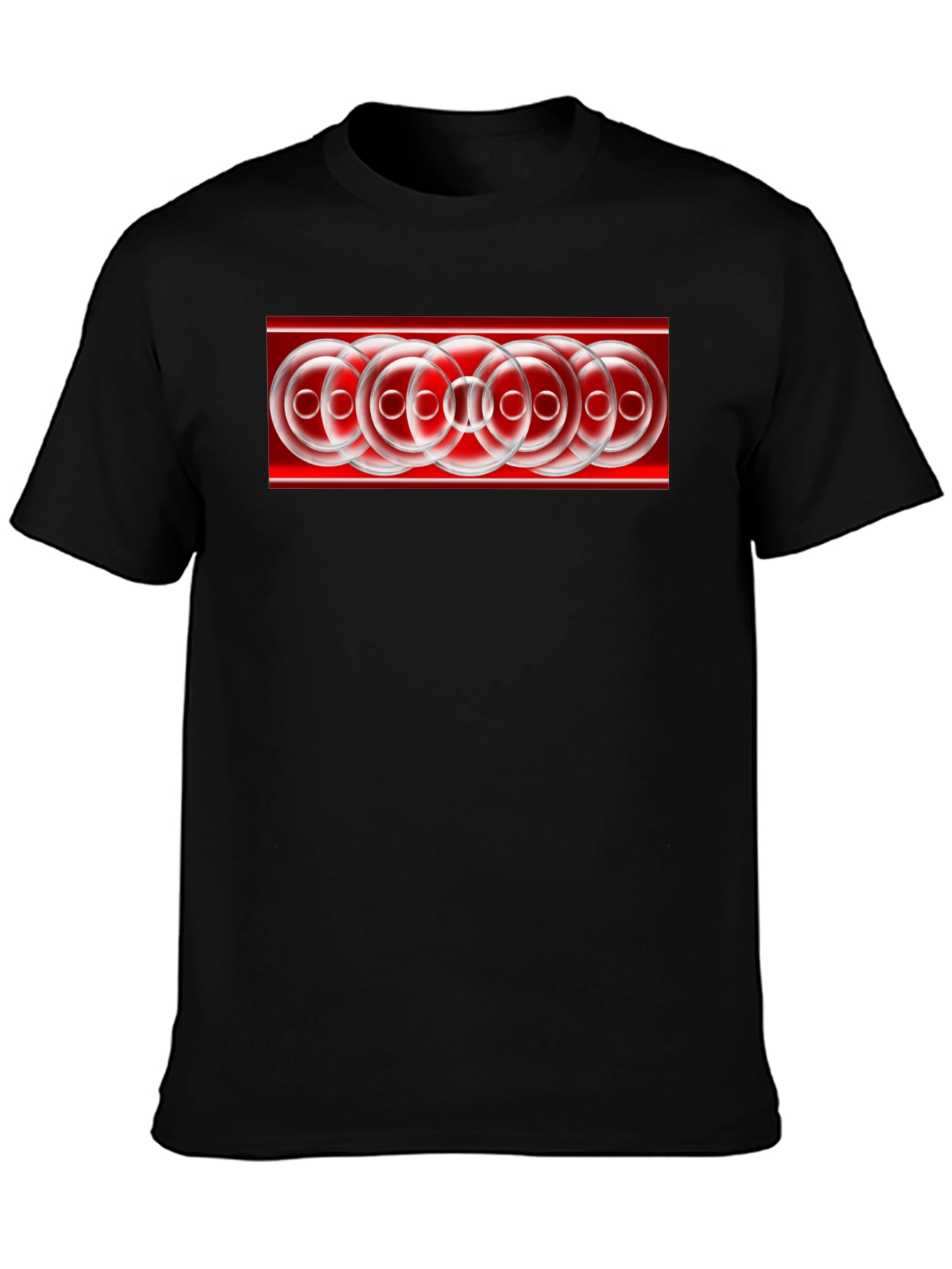 Abstract Circle Pattern Black T-Shirt