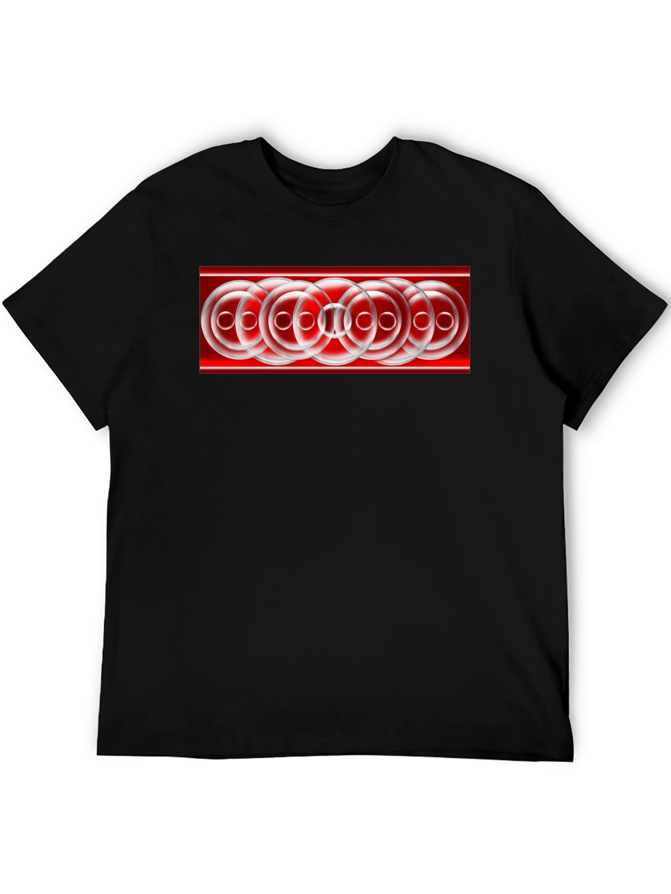 Abstract Circle Pattern Black T-Shirt