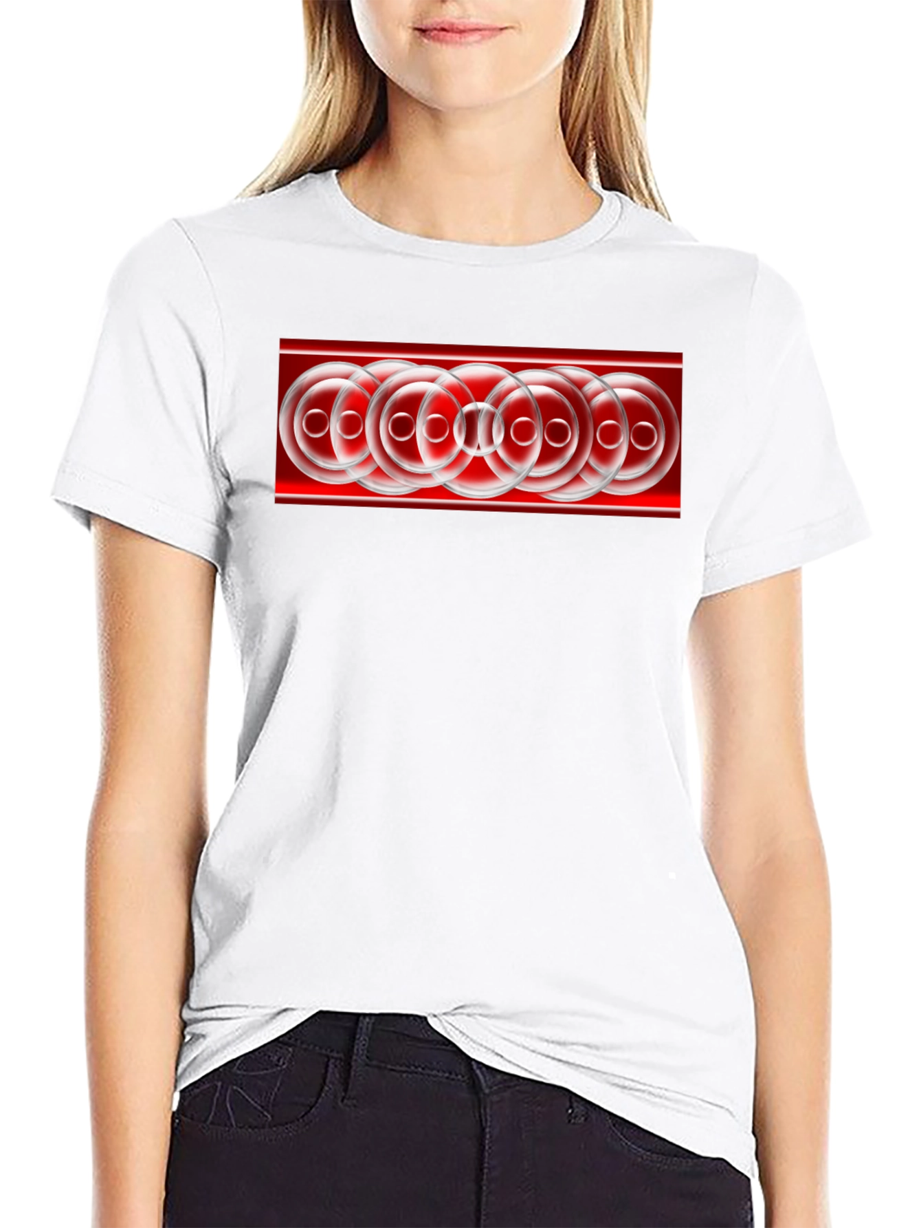Abstract Circle Pattern Black T-Shirt