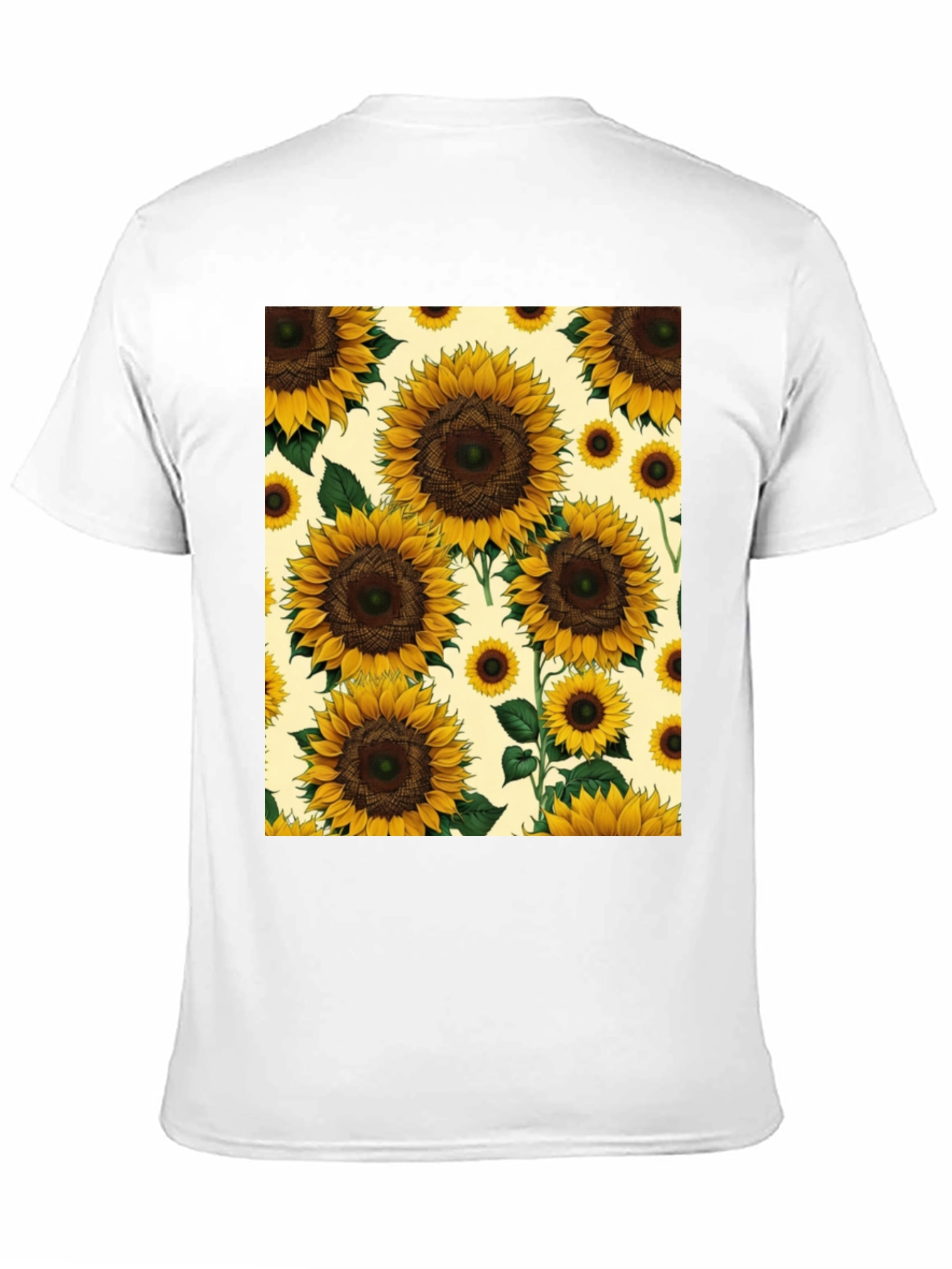 Sunflower Print Black T-Shirt
