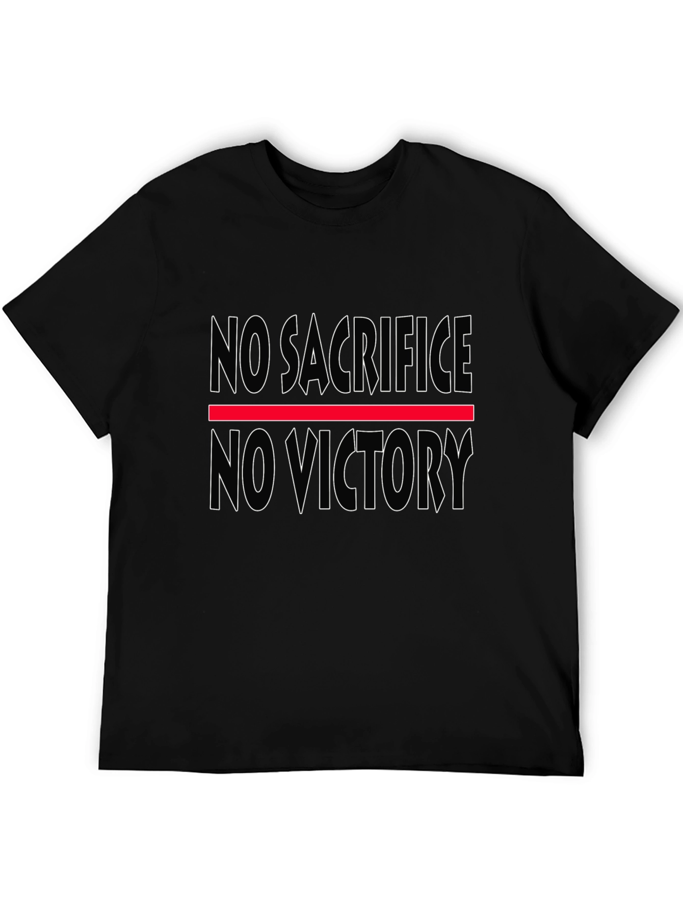 No Sacrifice No Victory Black Graphic T-Shirt