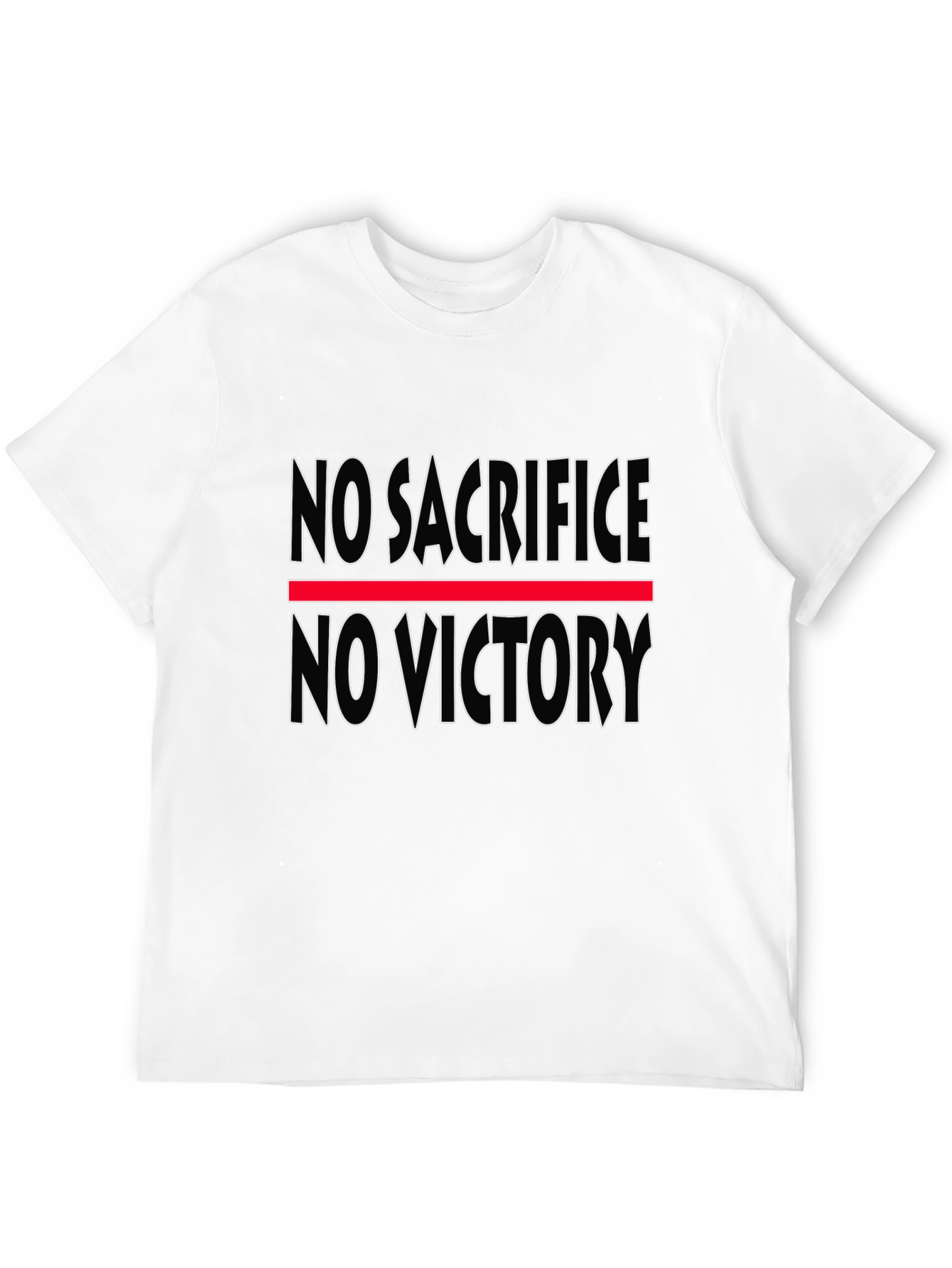 No Sacrifice No Victory Black Graphic T-Shirt