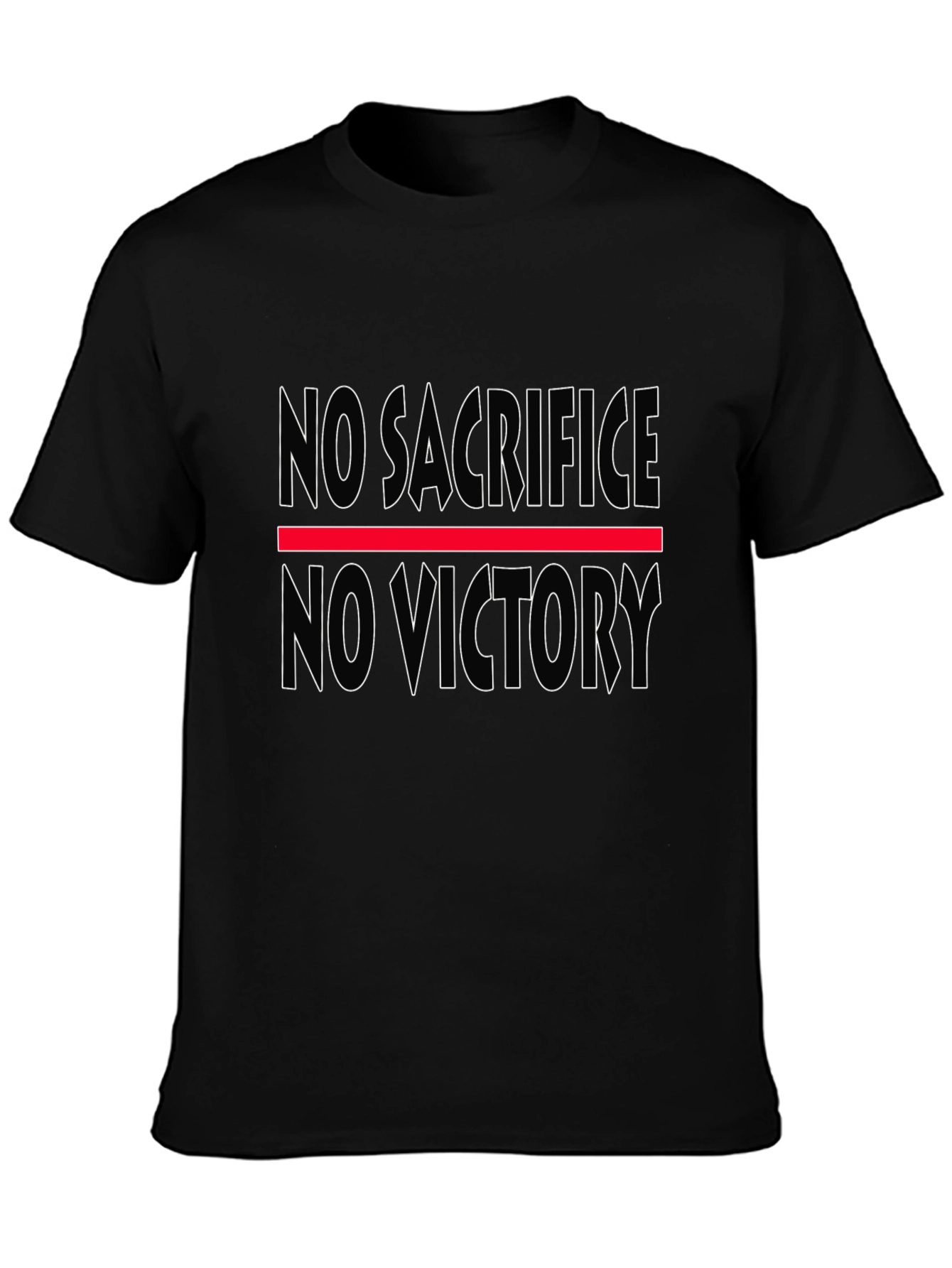 No Sacrifice No Victory Black Graphic T-Shirt