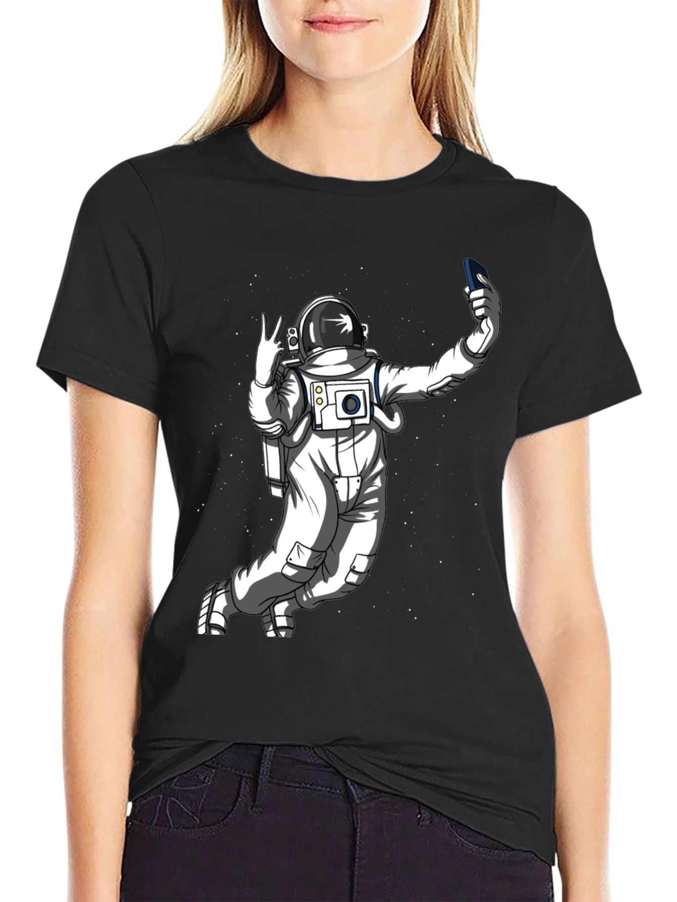 Astronaut Selfie T-Shirt - Space Graphic Tee