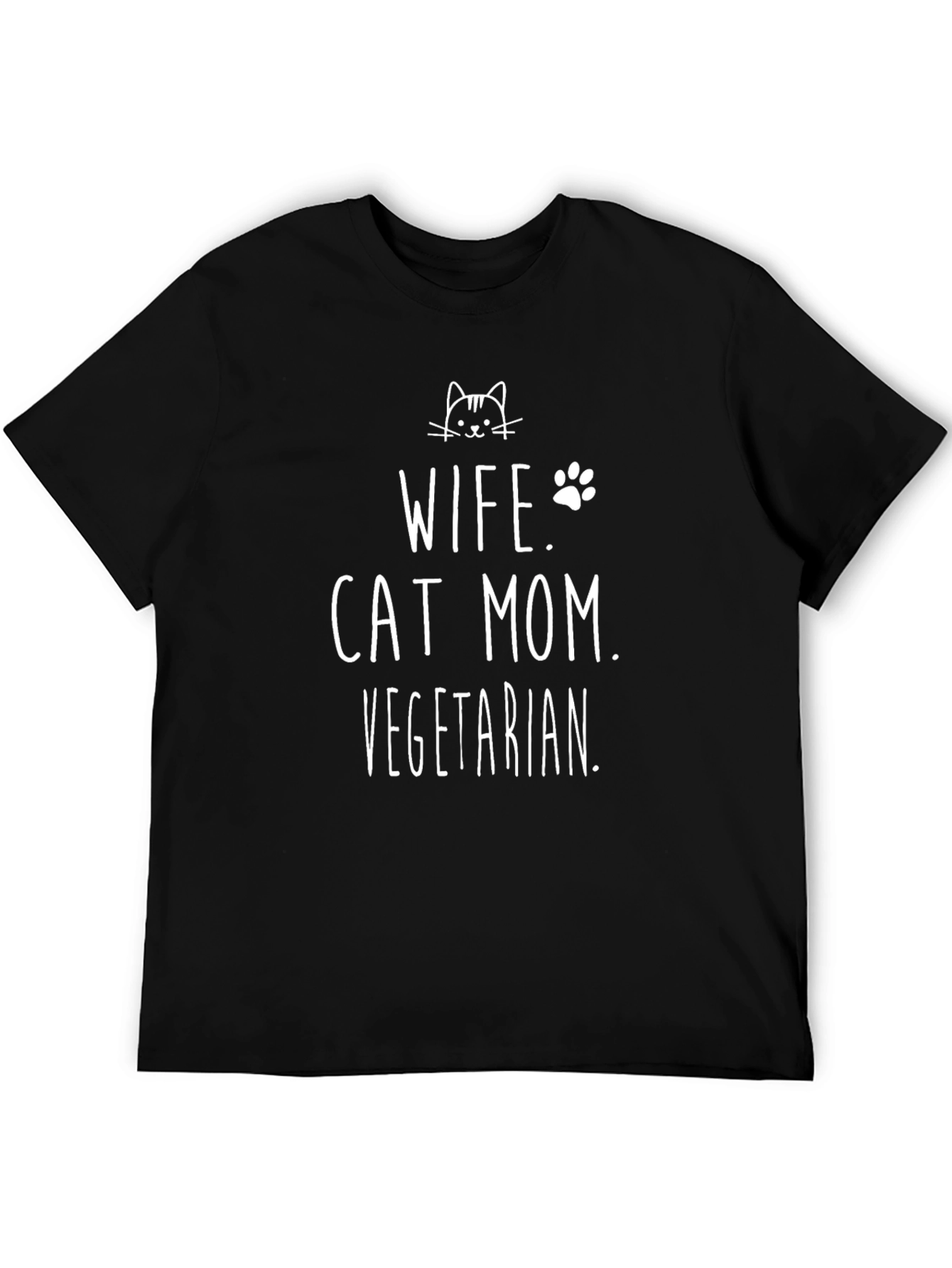 Wife Cat Mom Vegetarian T-Shirt