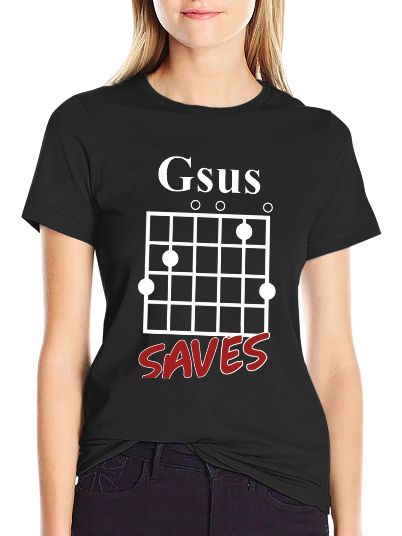 G-Sus Saves Guitar Chord Black T-Shirt