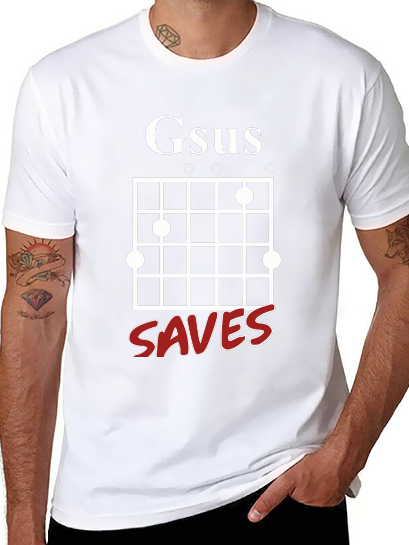 G-Sus Saves Guitar Chord Black T-Shirt