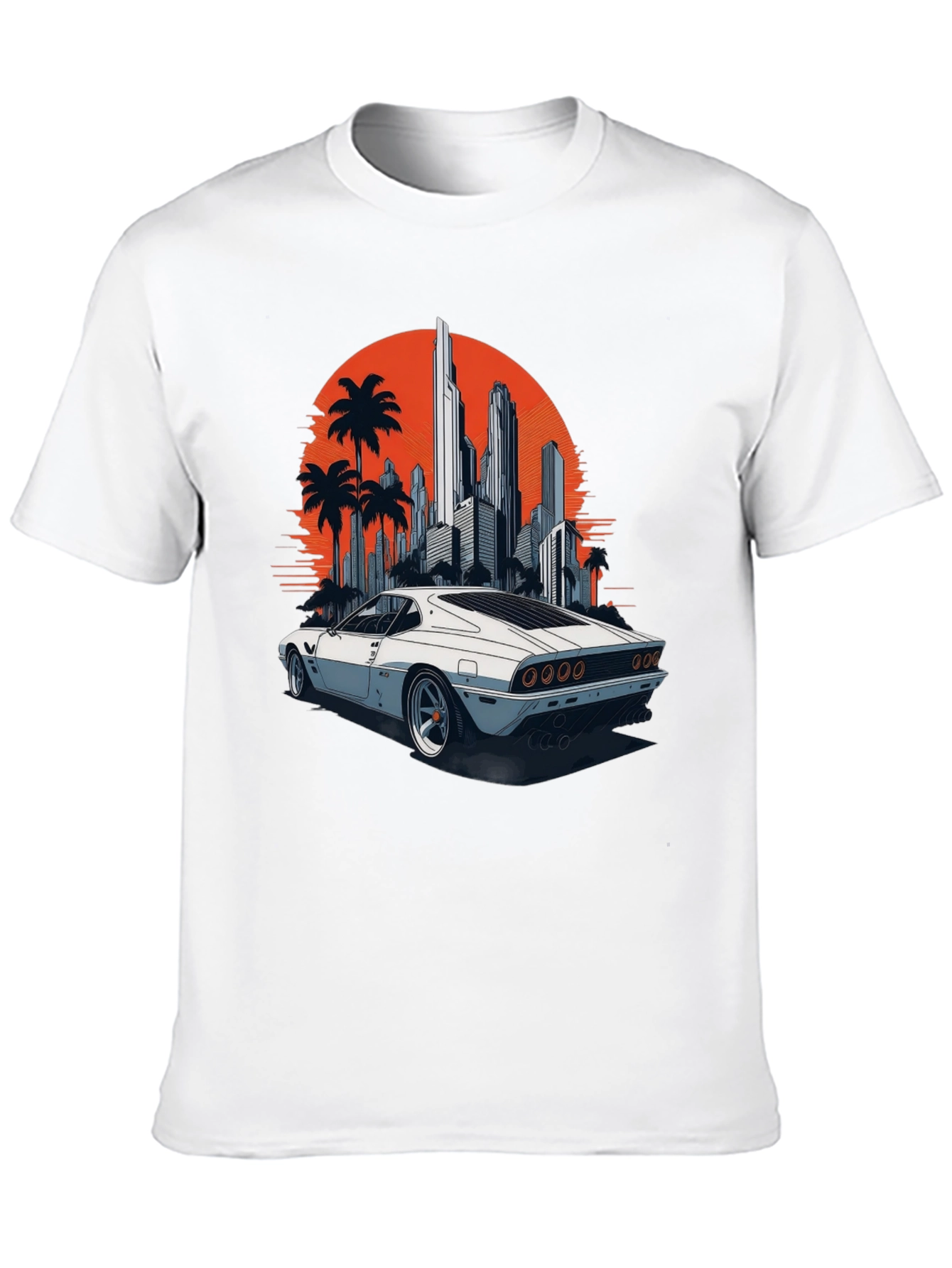 Retro Car Cityscape T-Shirt - Cool Graphic Tee
