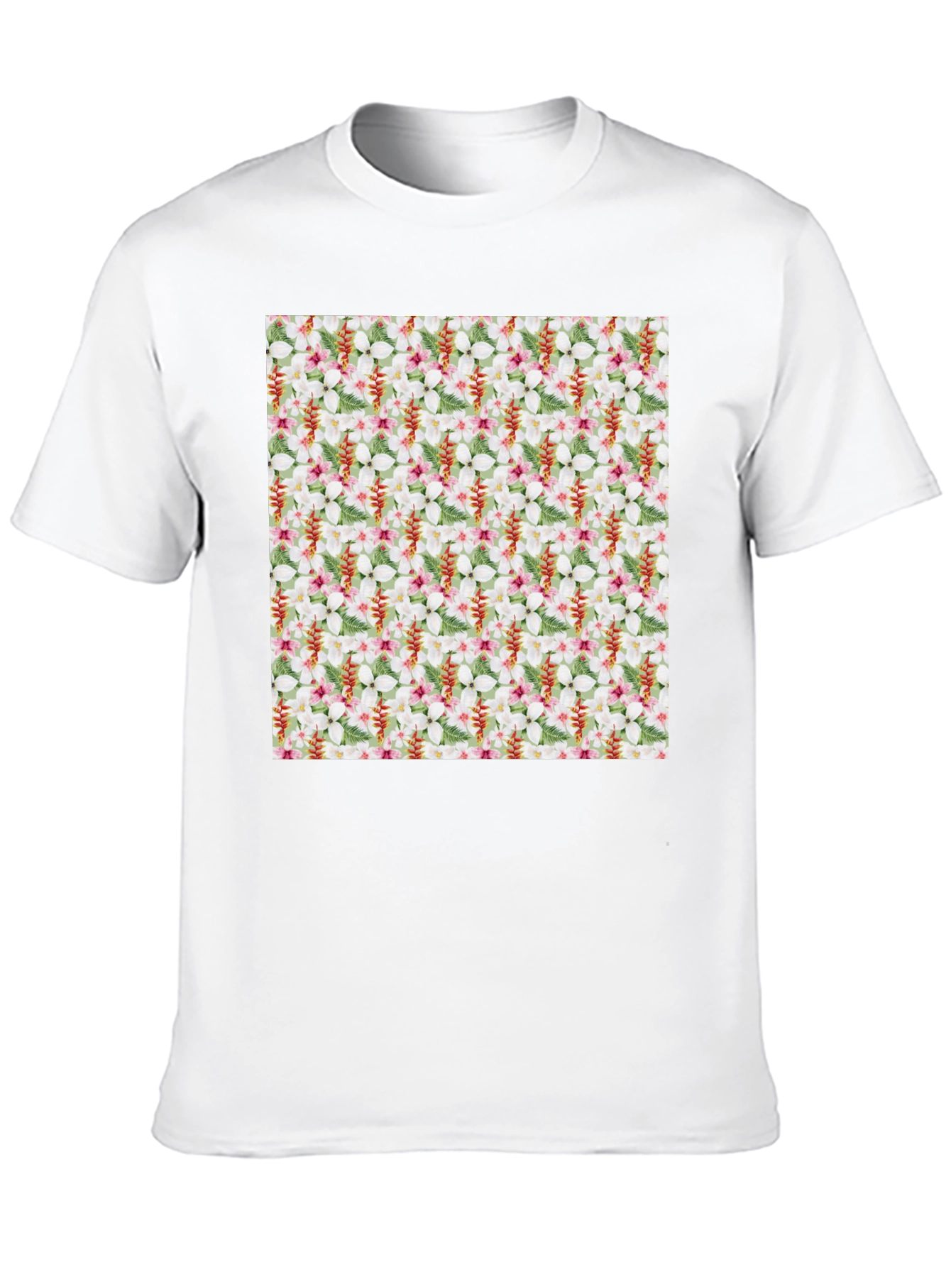 Floral Pattern T-Shirt - Tropical Design