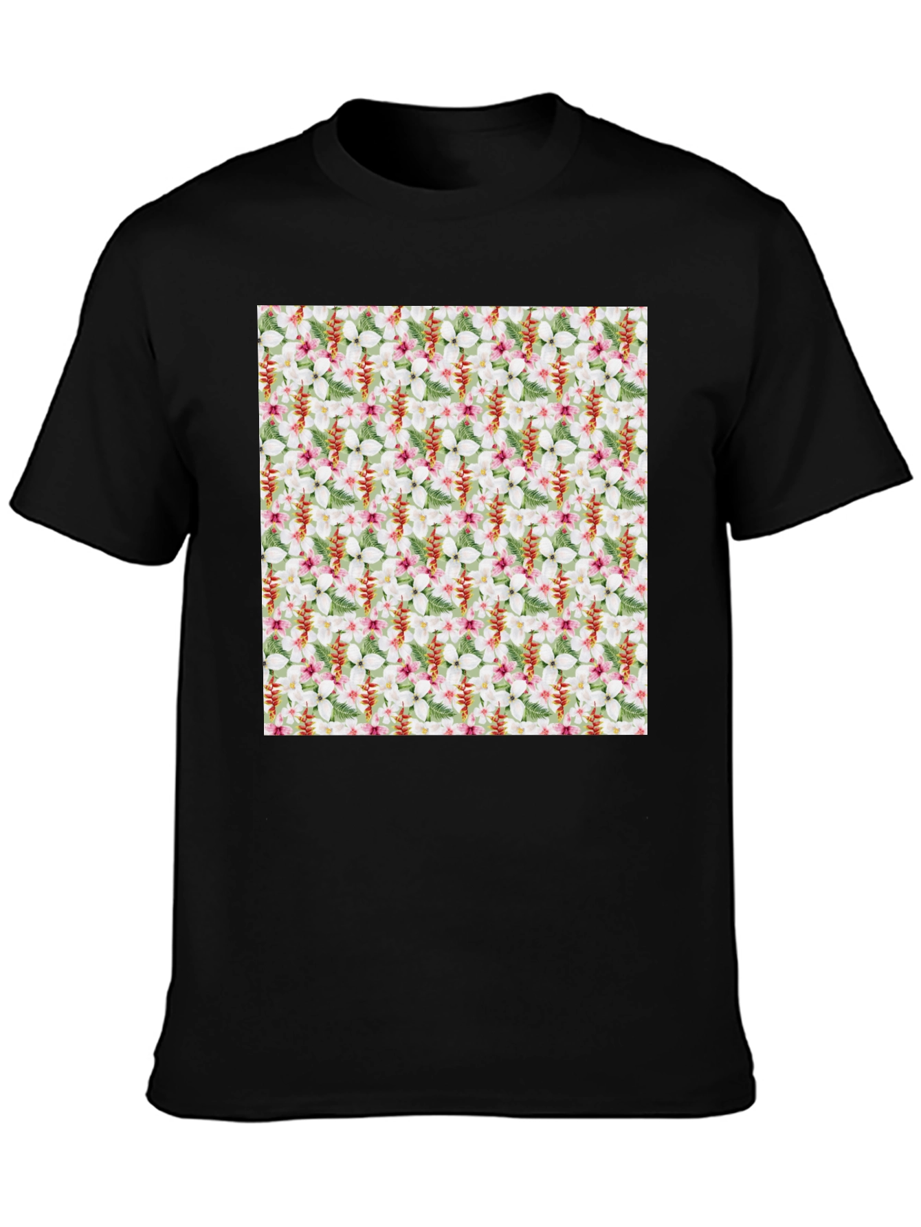 Floral Pattern T-Shirt - Tropical Design